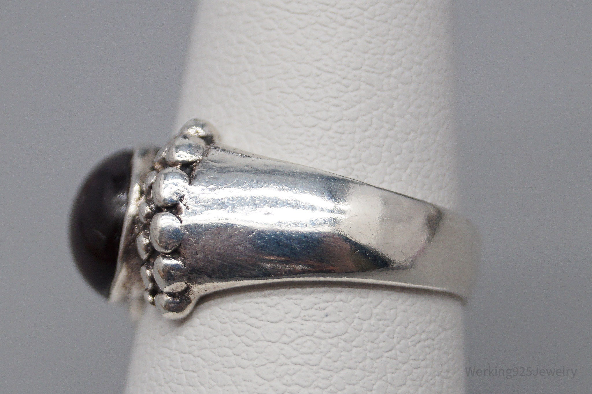 Vintage Rhodolite Garnet Sterling Silver Ring - Size 6.25