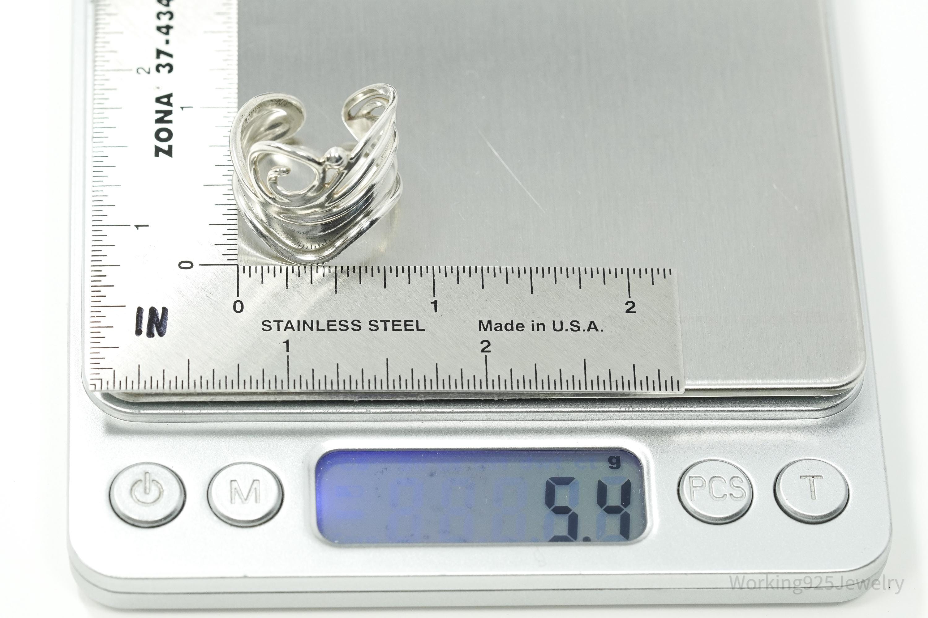 Vintage Danish Modernist Janina Sterling Silver Ring - Size 9.25