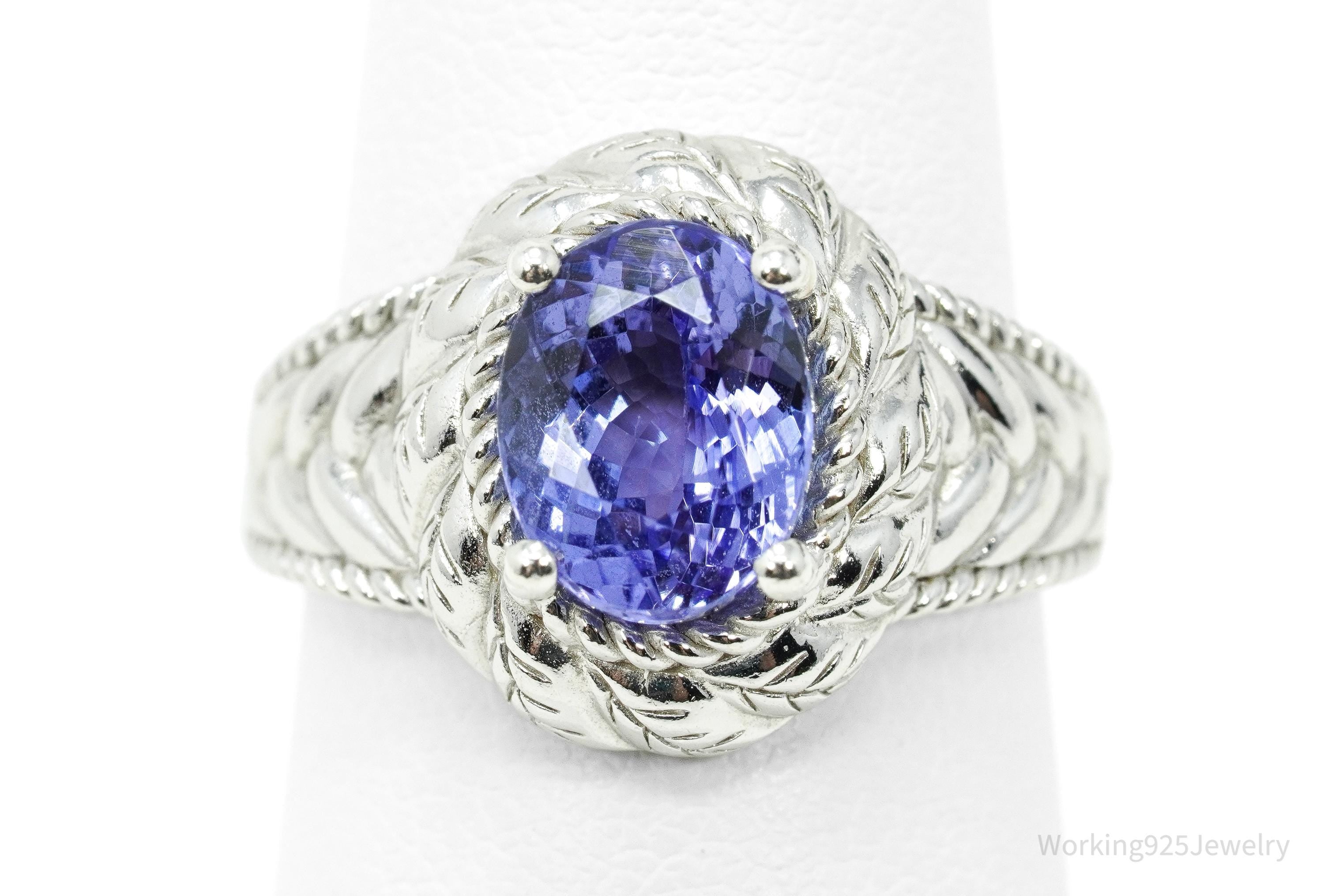 EA Tanzanite Sterling Silver Ring - Size 6