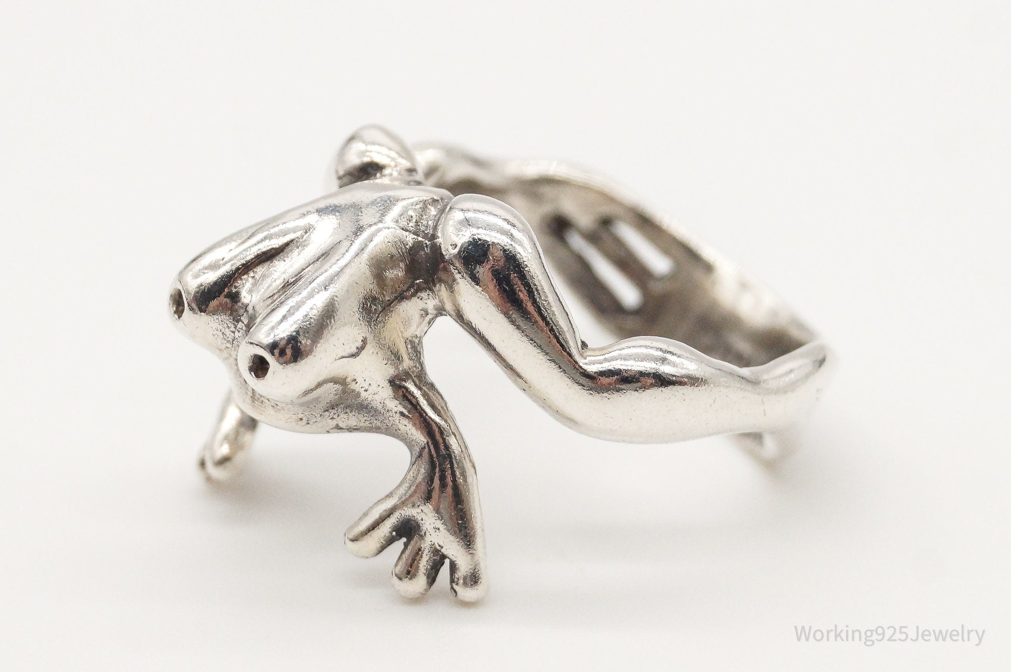 Vintage Frog Sterling Silver Ring - Size 5.25