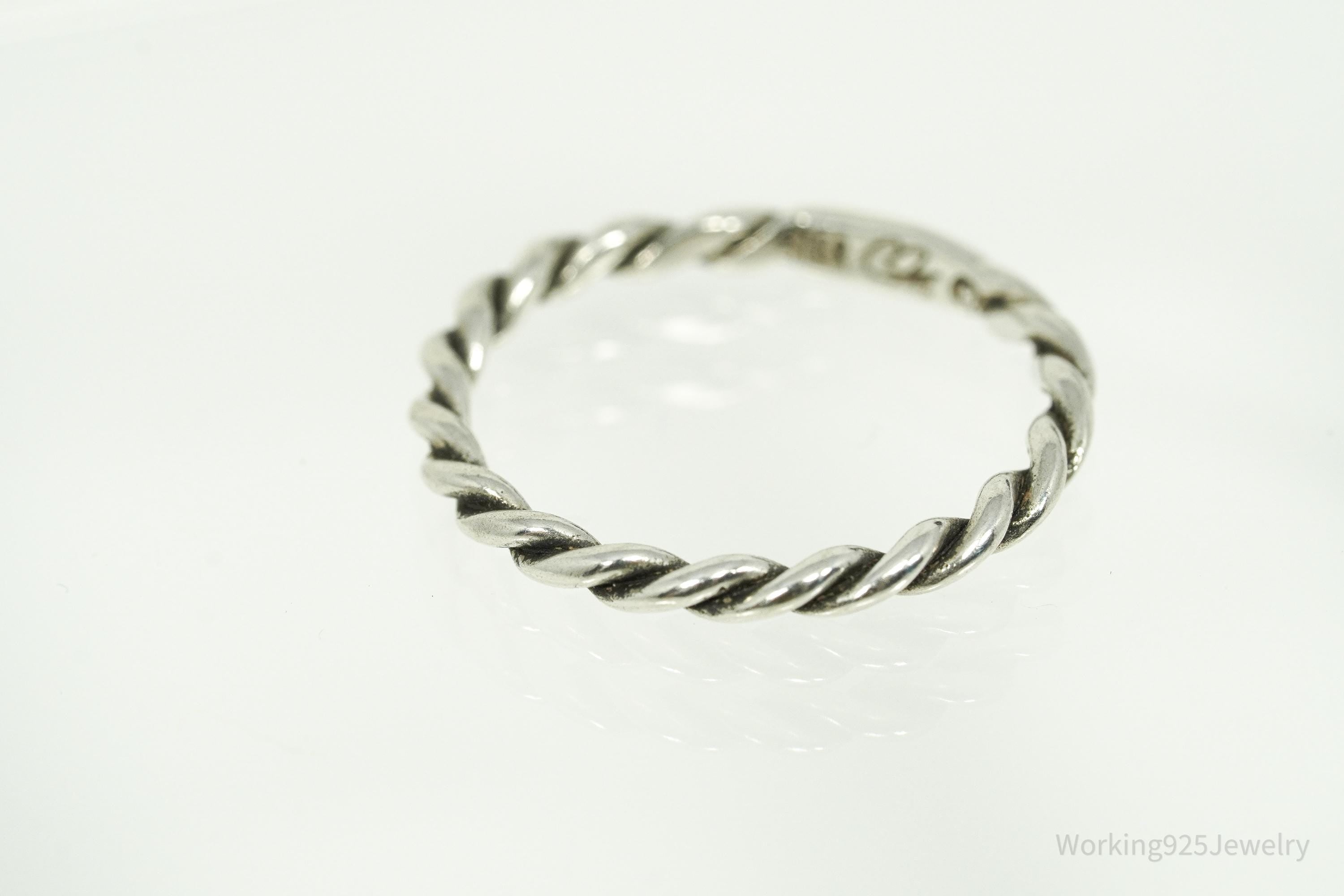 Vintage Native Designer Carolyn Pollack Sterling Silver Band Ring Size 7.25