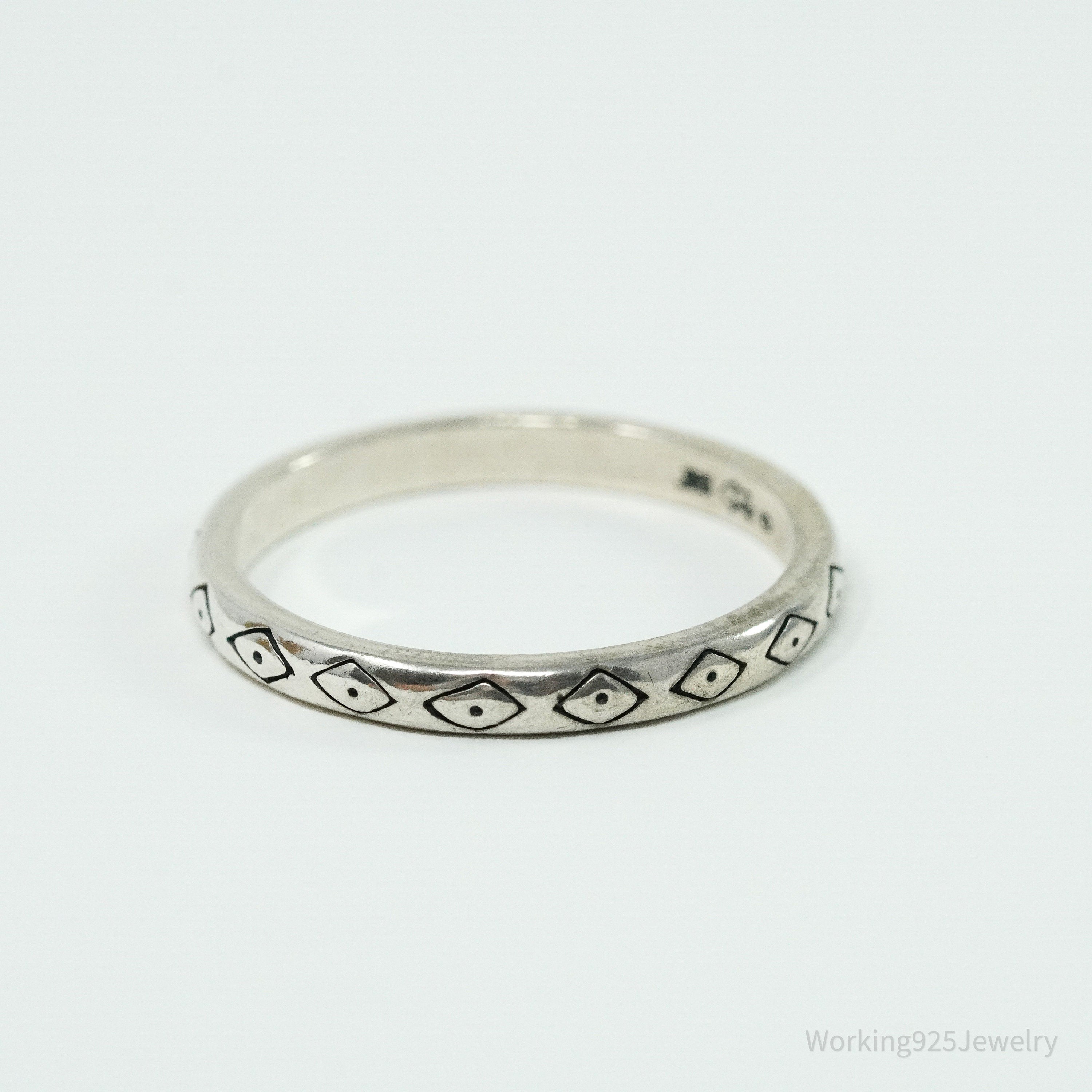 Vintage Native Designer Carolyn Pollack Sterling Silver Band Ring - Size 9.25
