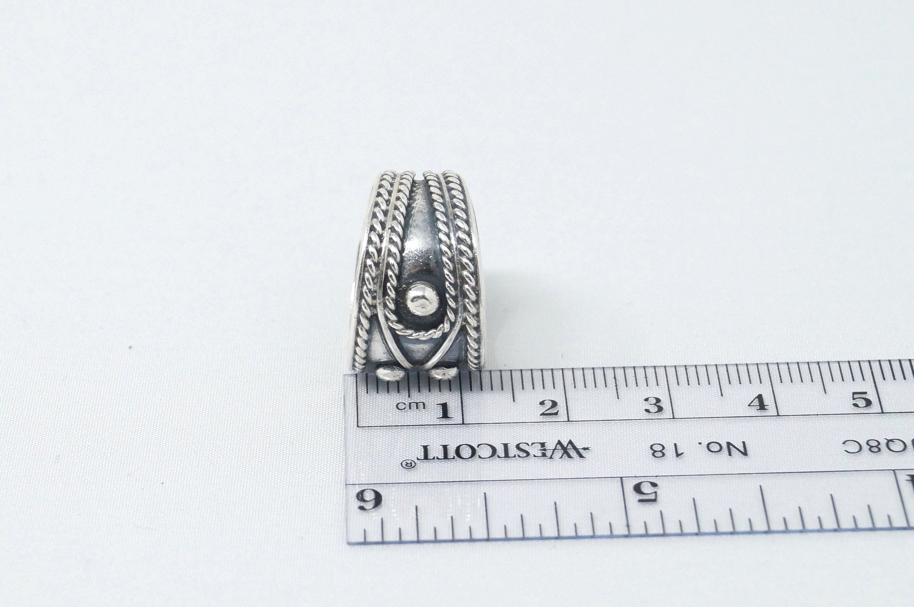 Vintage Mexico Designer Rope Oxidized Sterling Silver Band Ring Sz 6.25