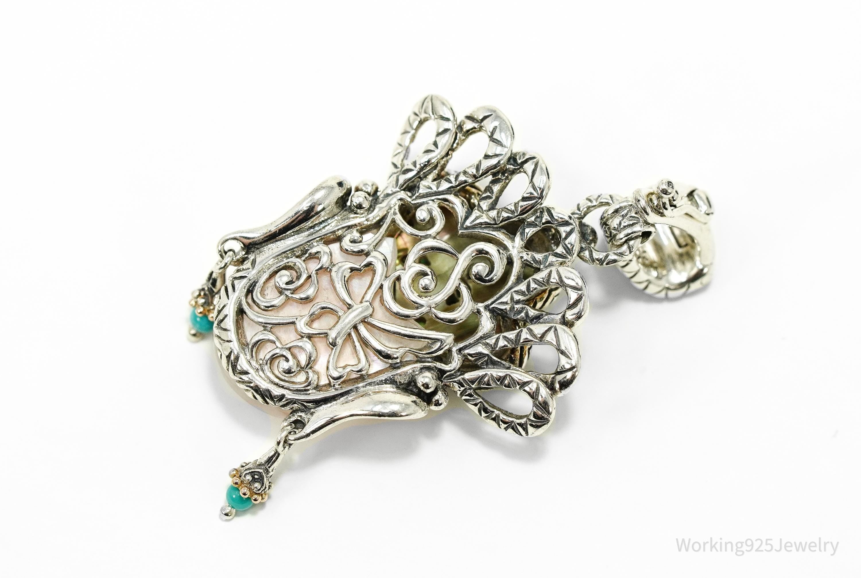 Barbara Bixby Goddess of Compassion Quan Yin 18K Gold Sterling Silver Pendant