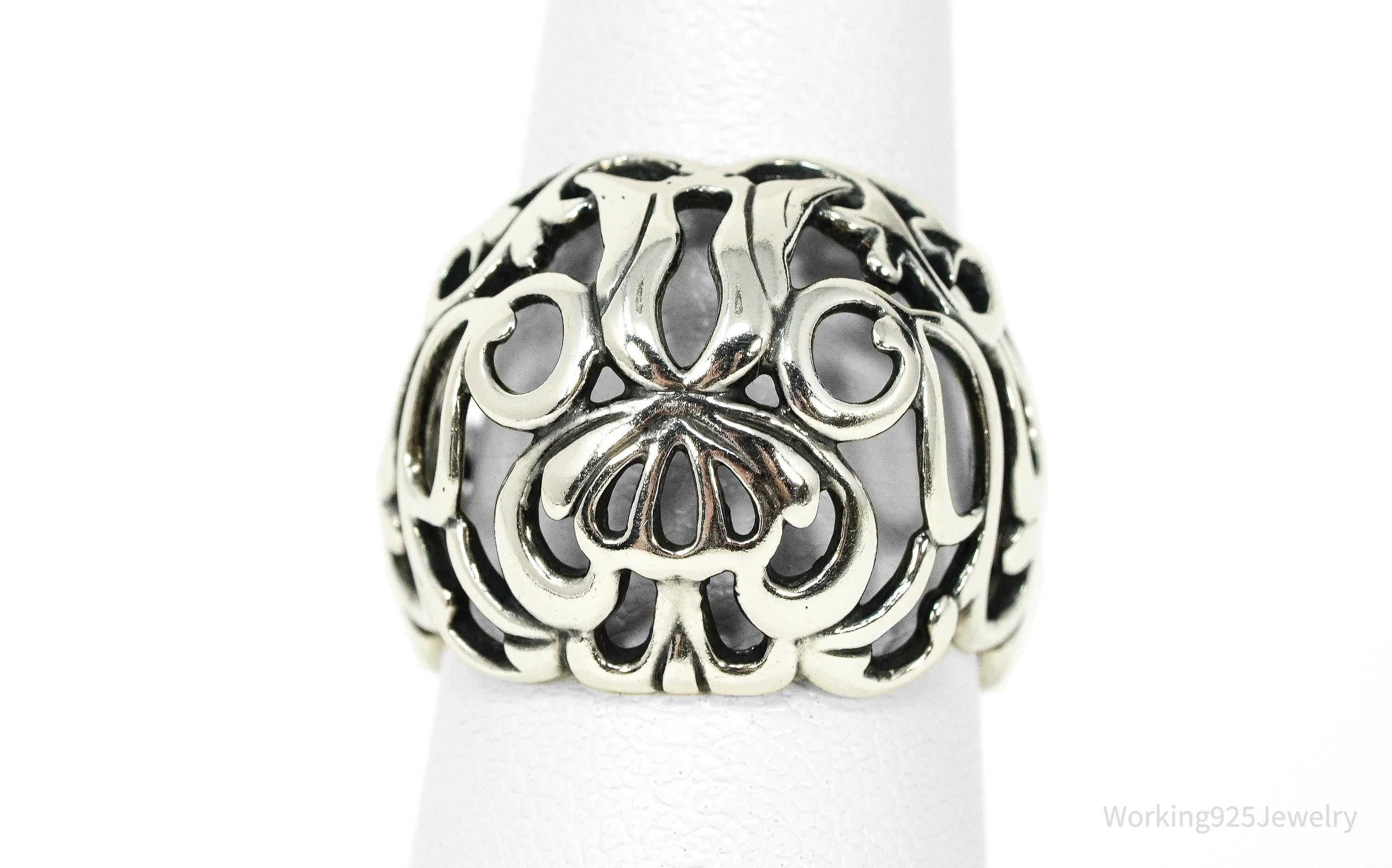 Vintage Native Designer Carolyn Pollack Sterling Silver Ornate Ring Size 6.25