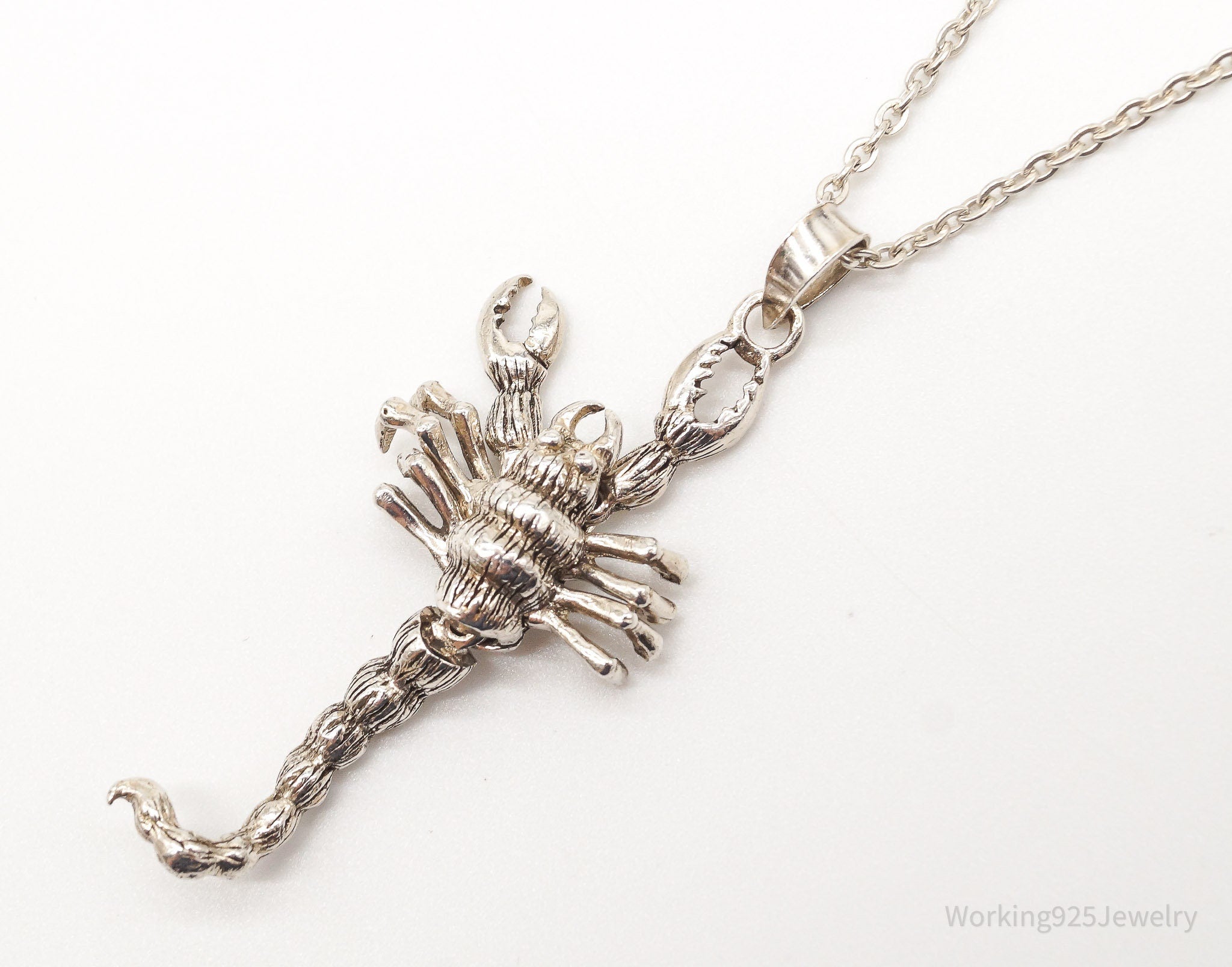 Vintage Moving Scorpion Sterling Silver Necklace