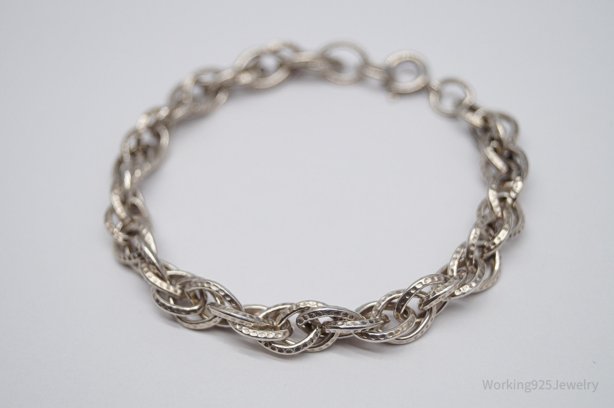 Vintage Prolite Chain Link Sterling Silver Bracelet - 8"