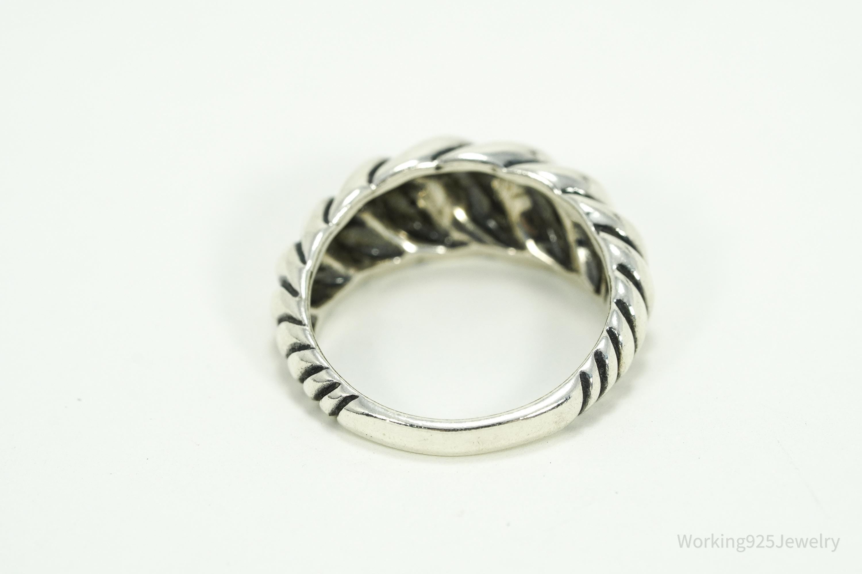Vintage Native Designer Carolyn Pollack Relios Twist Sterling Silver Ring - Size 7