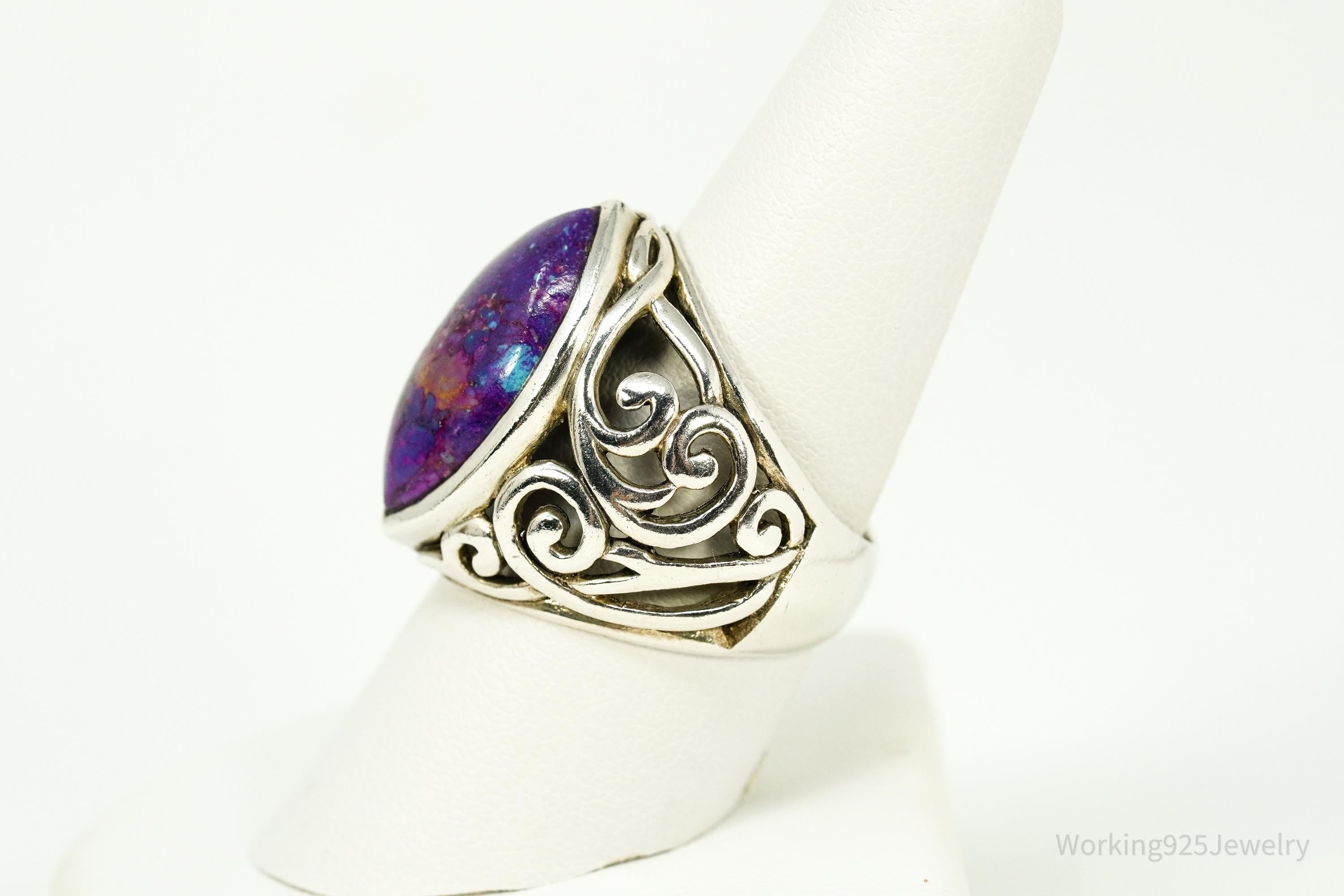 Vintage NK Purple Mojave Turquoise Sterling Silver Ring - Size 9