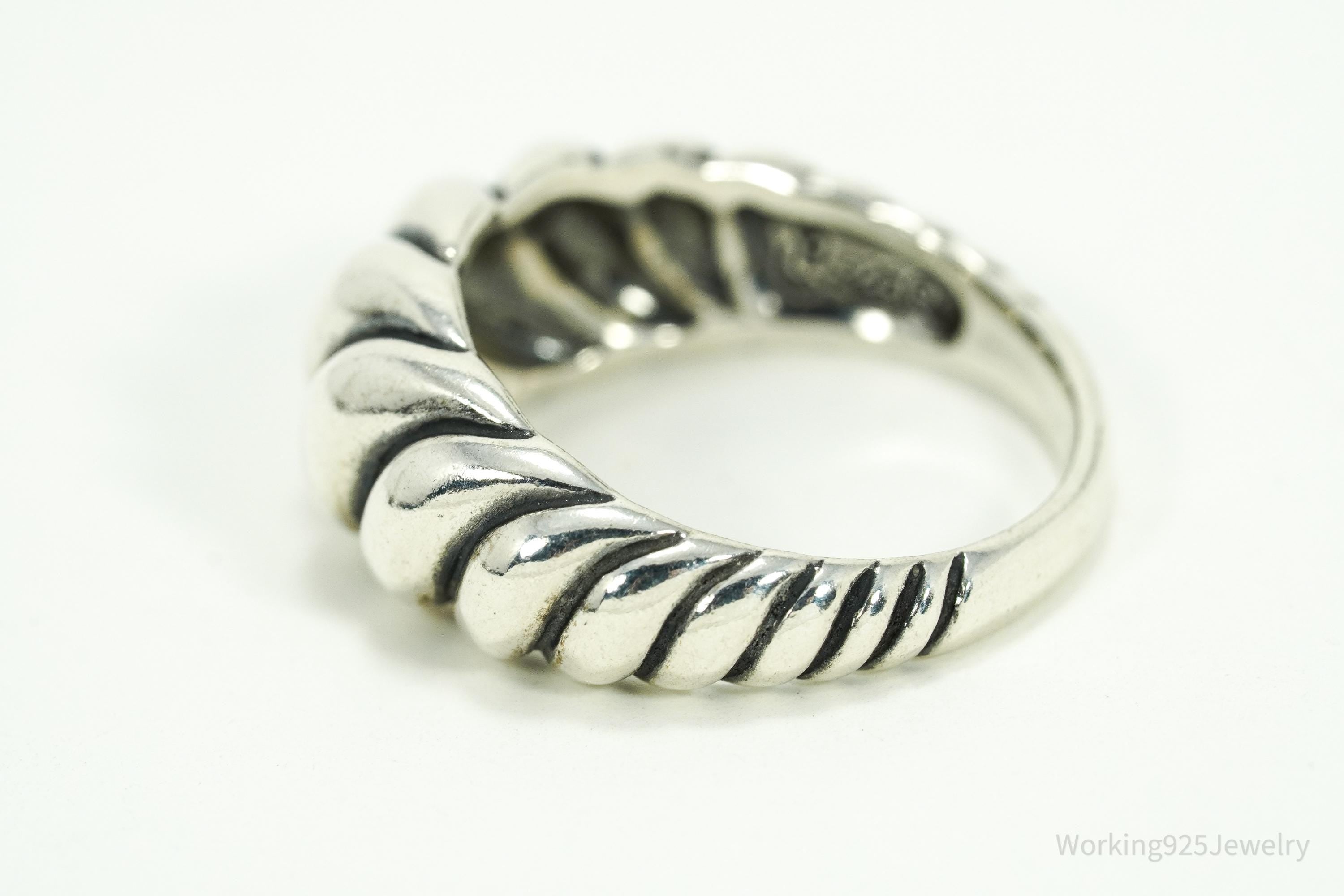 Vintage Native Designer Carolyn Pollack Relios Twist Sterling Silver Ring - Size 7