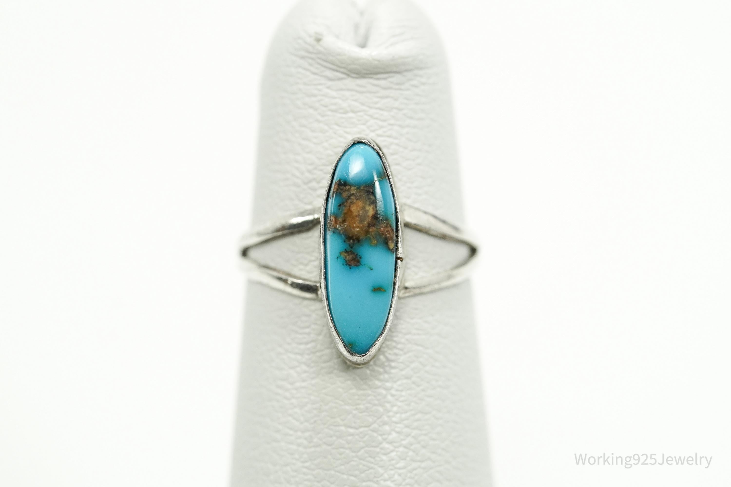 Vintage Native American Turquoise Sterling Silver Ring - Size 2.75