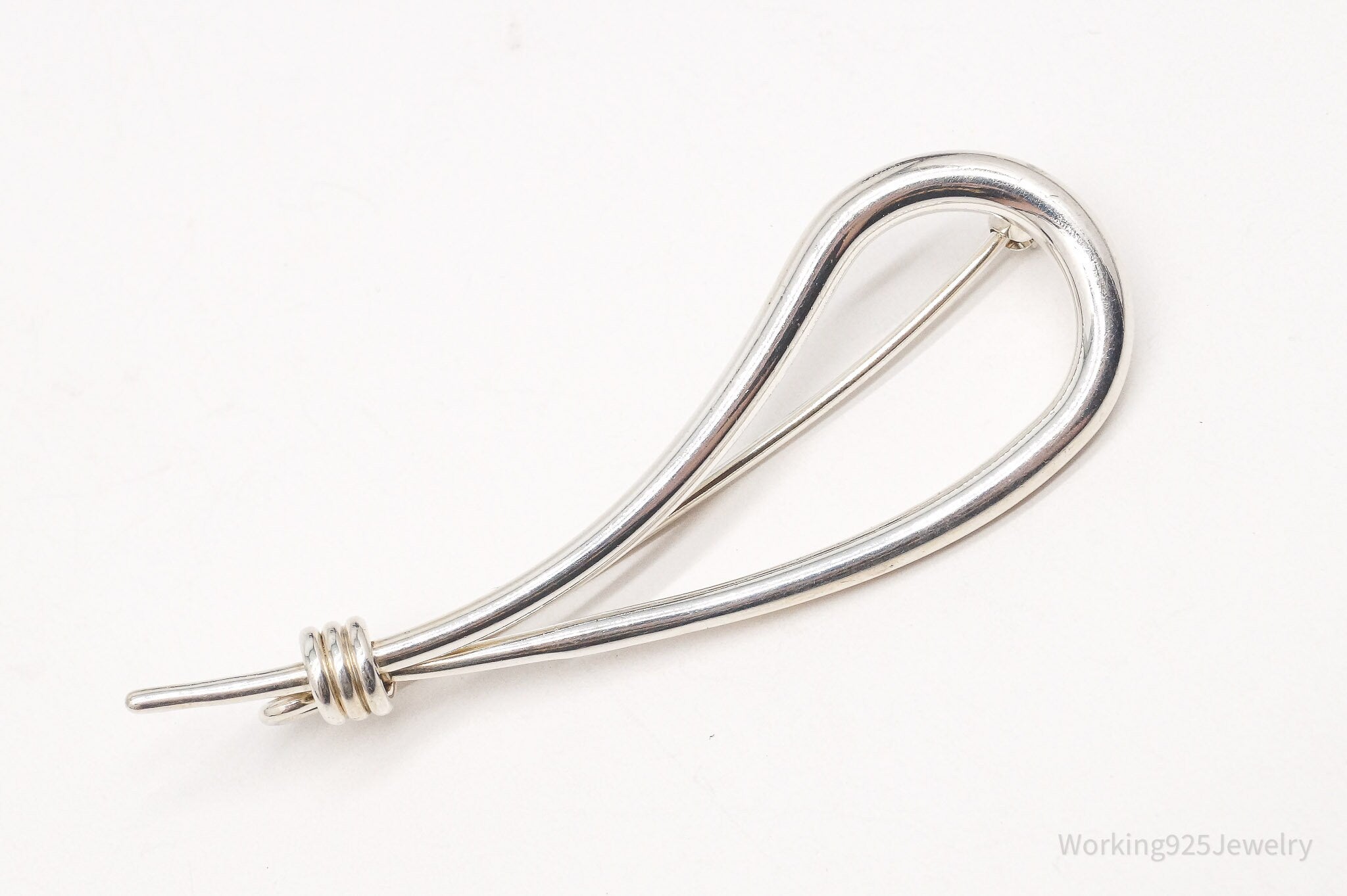 Vintage Designer Modernist Style Sterling Silver Brooch Pin