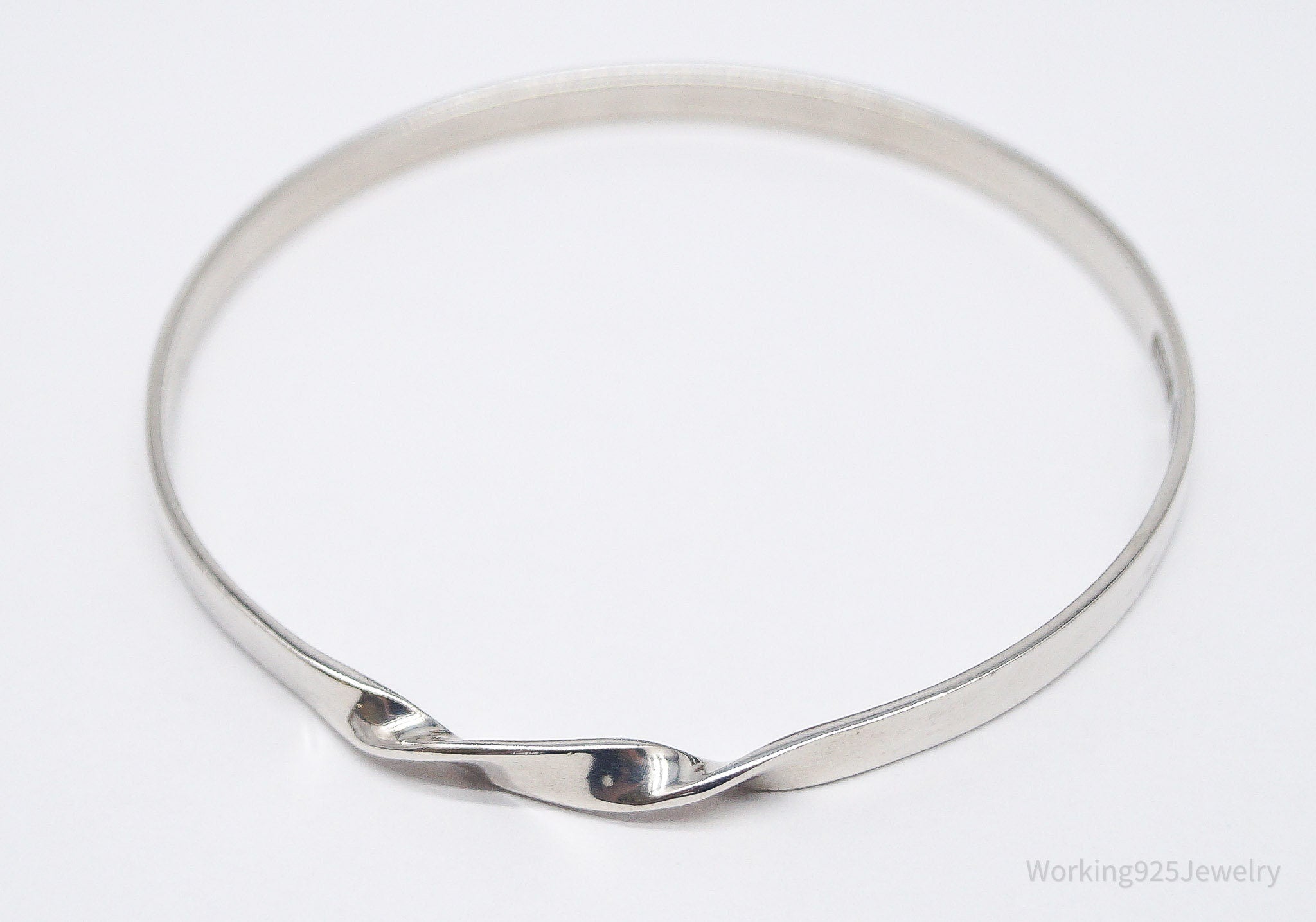 Vintage London Maker SGC Modernist Style Sterling Silver Bracelet - 8"