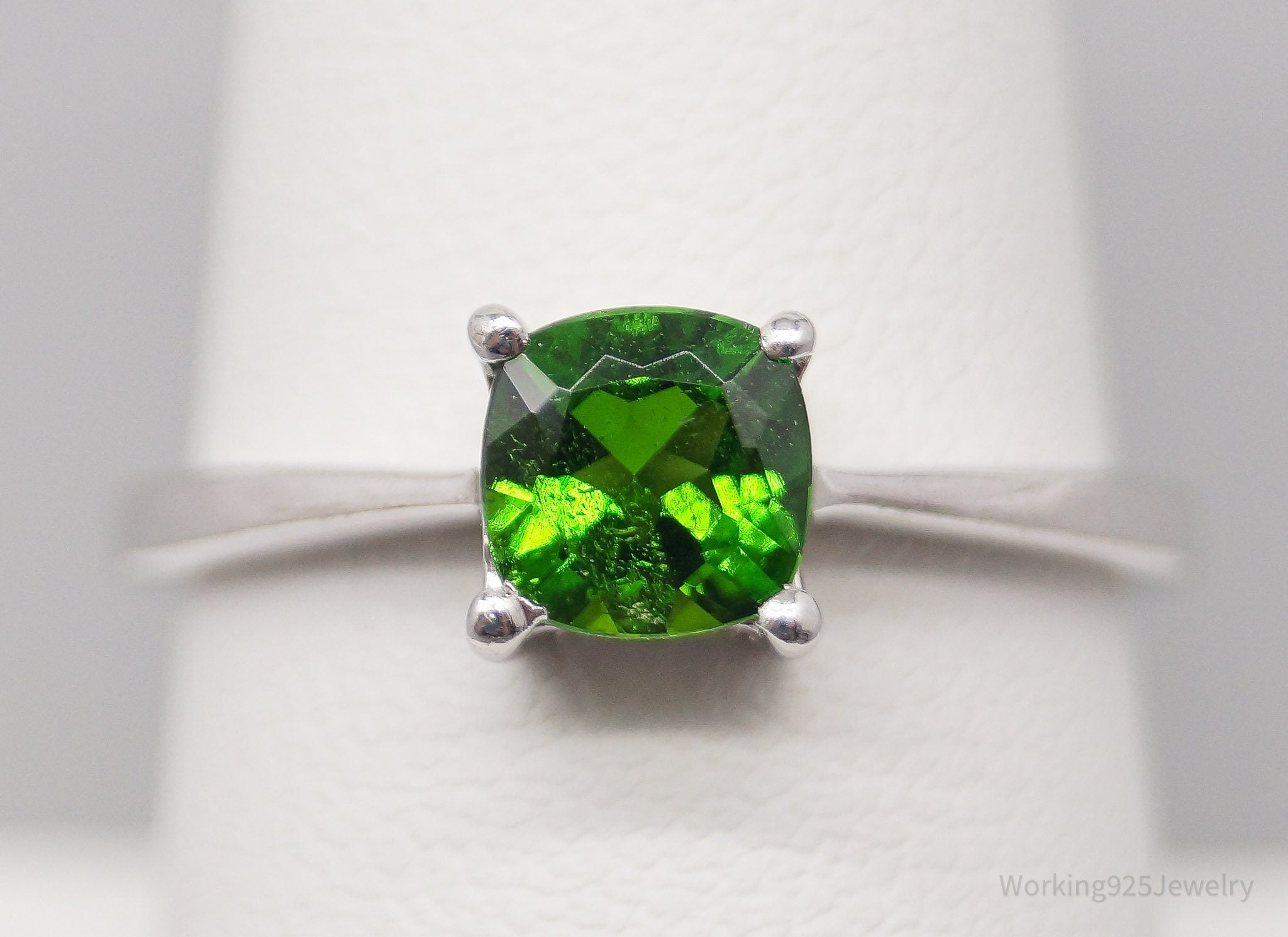 JTV TGGC Green Chrome Diopside Sterling Silver Ring - Size 8