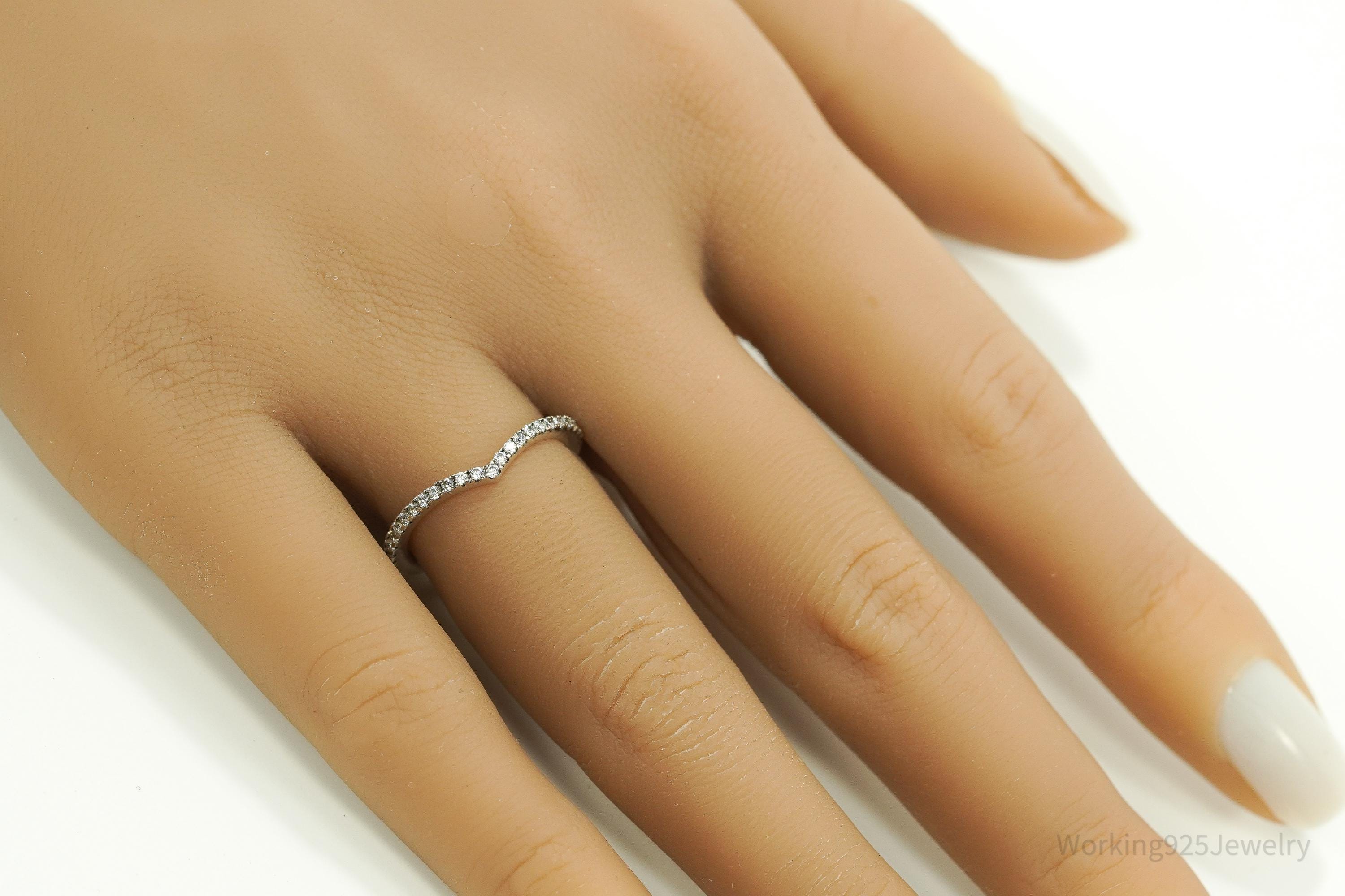 Pandora Cubic Zirconia Sterling Silver Ring - Size 6.25