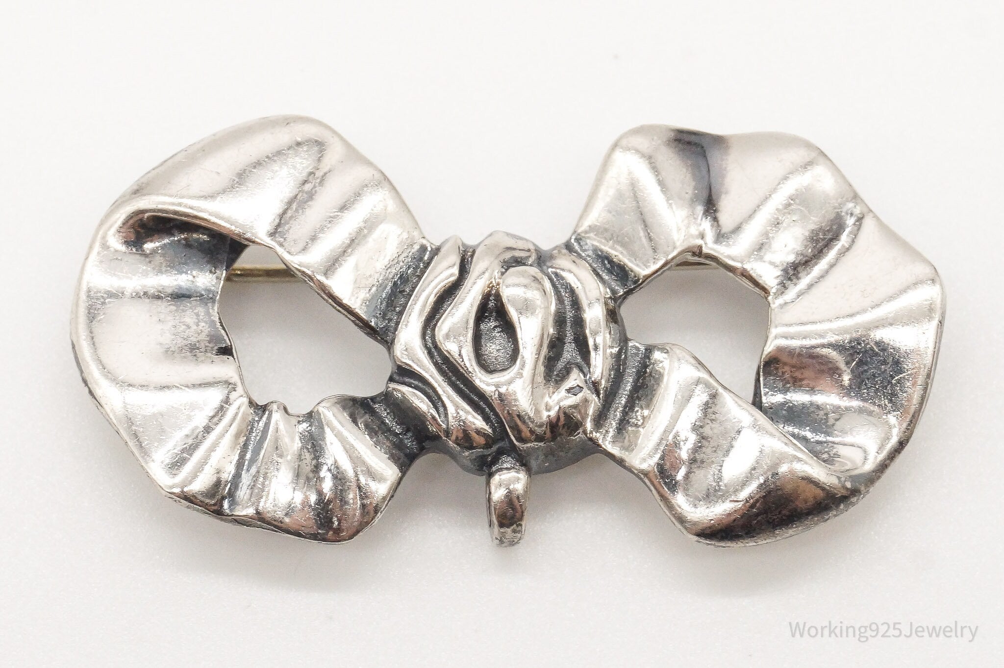 Vintage Modernist Style Sterling Silver Brooch Pin Pendant