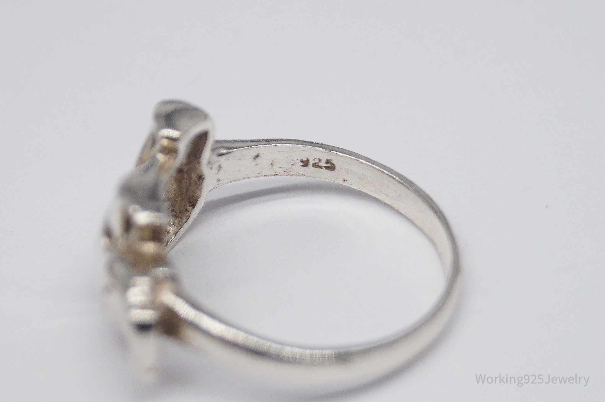 Vintage Elephant Sterling Silver Ring - Size 7.5