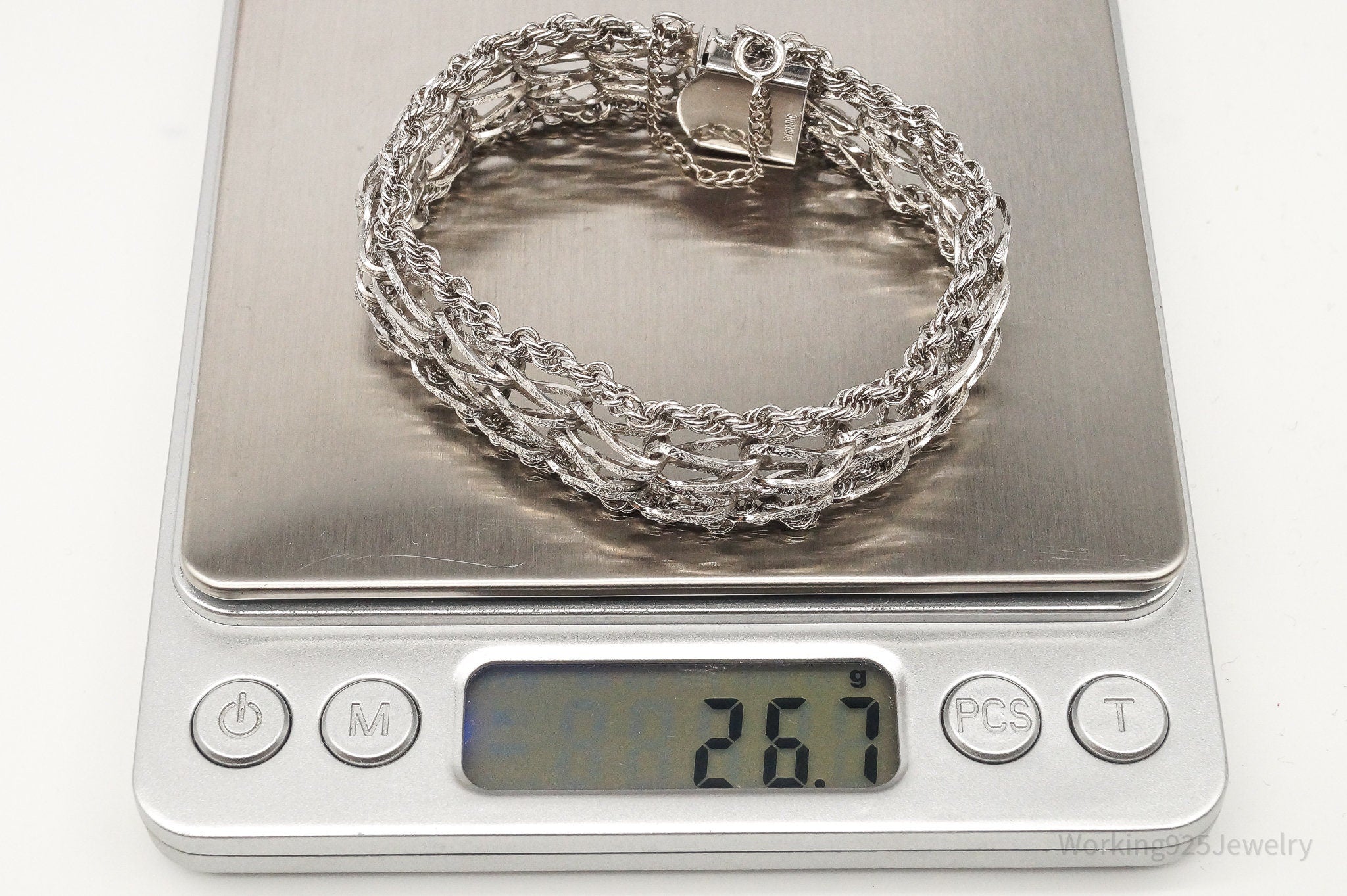 Vintage Wide Sterling Silver Chainlink Bracelet