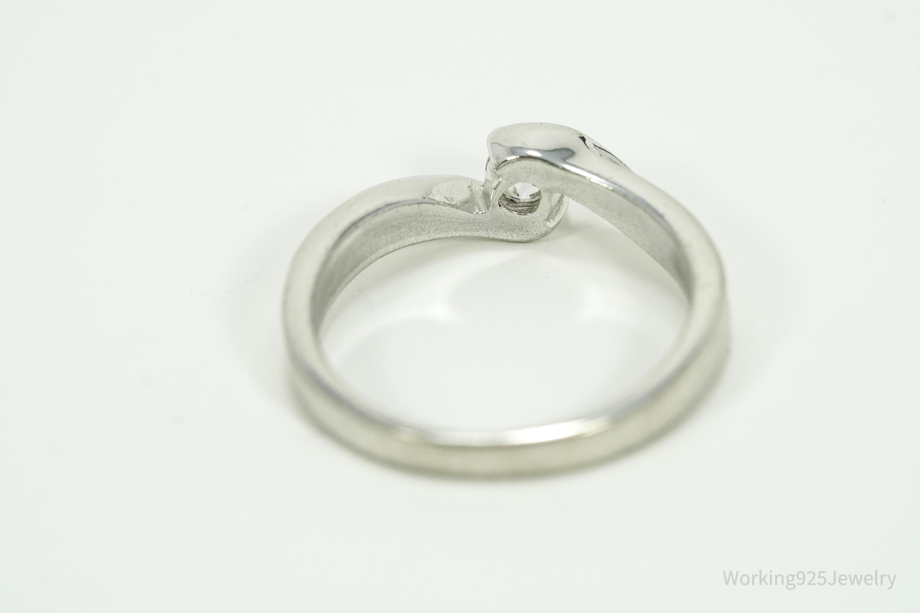 Vintage Cubic Zirconia Sterling Silver Ring - Size 5