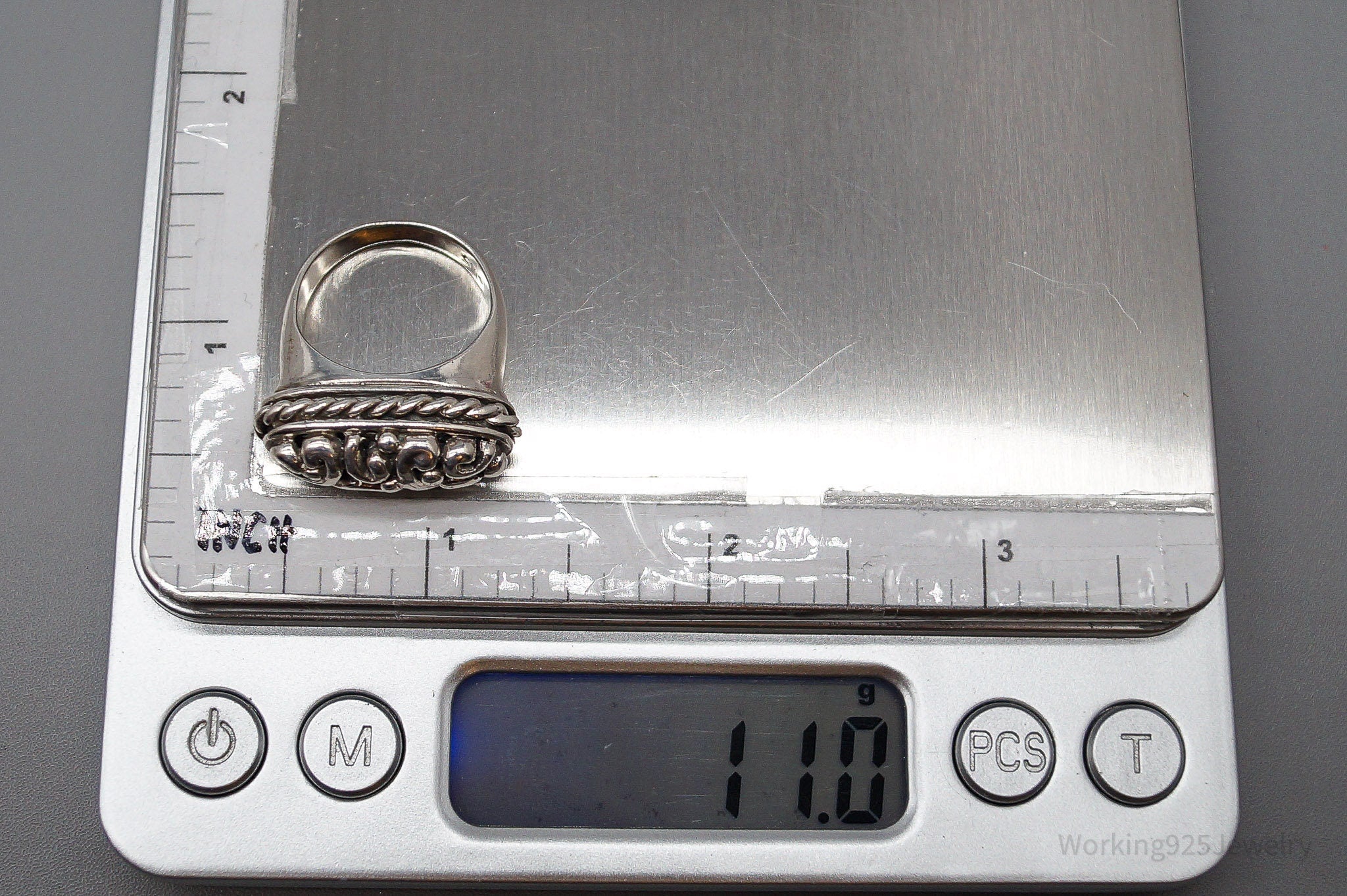 Vintage Puffy Swirls & Scrolls Sterling Silver Ring - Size 6