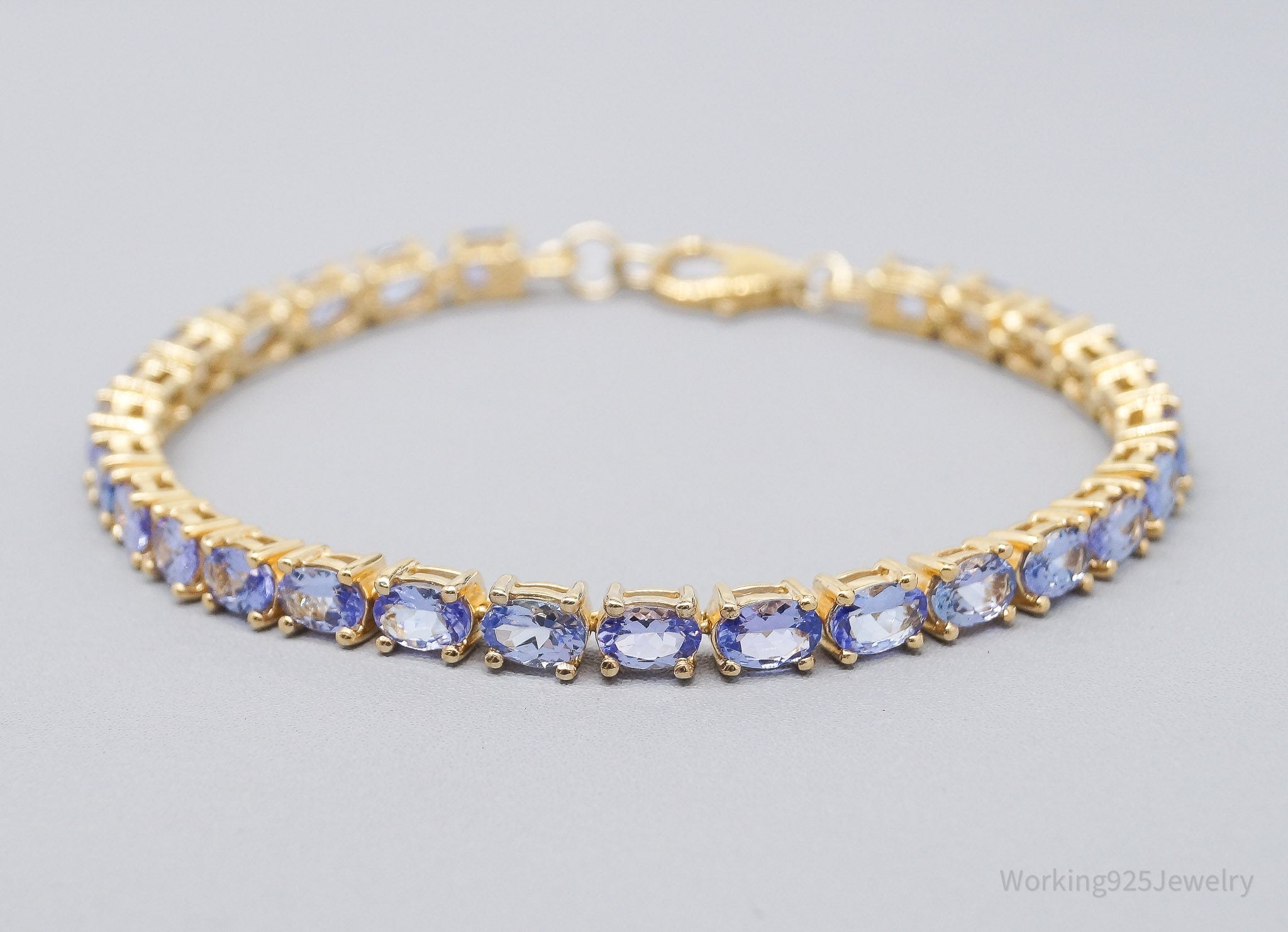 JTV TGGC Tanzanite Gold Vermeil Sterling Silver Tennis Bracelet