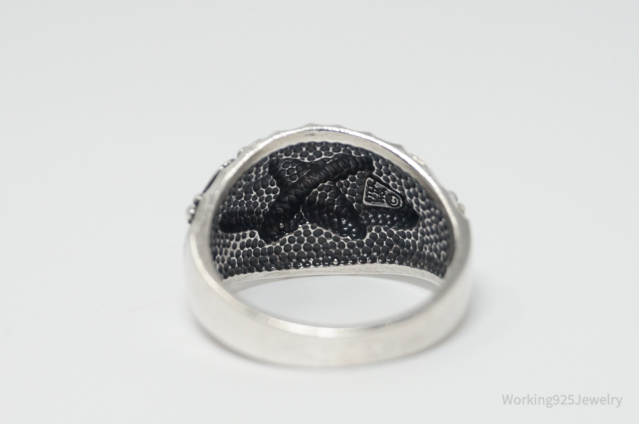 Antique Designer WM Co Grape Vine Sterling Silver Ring - Size 12