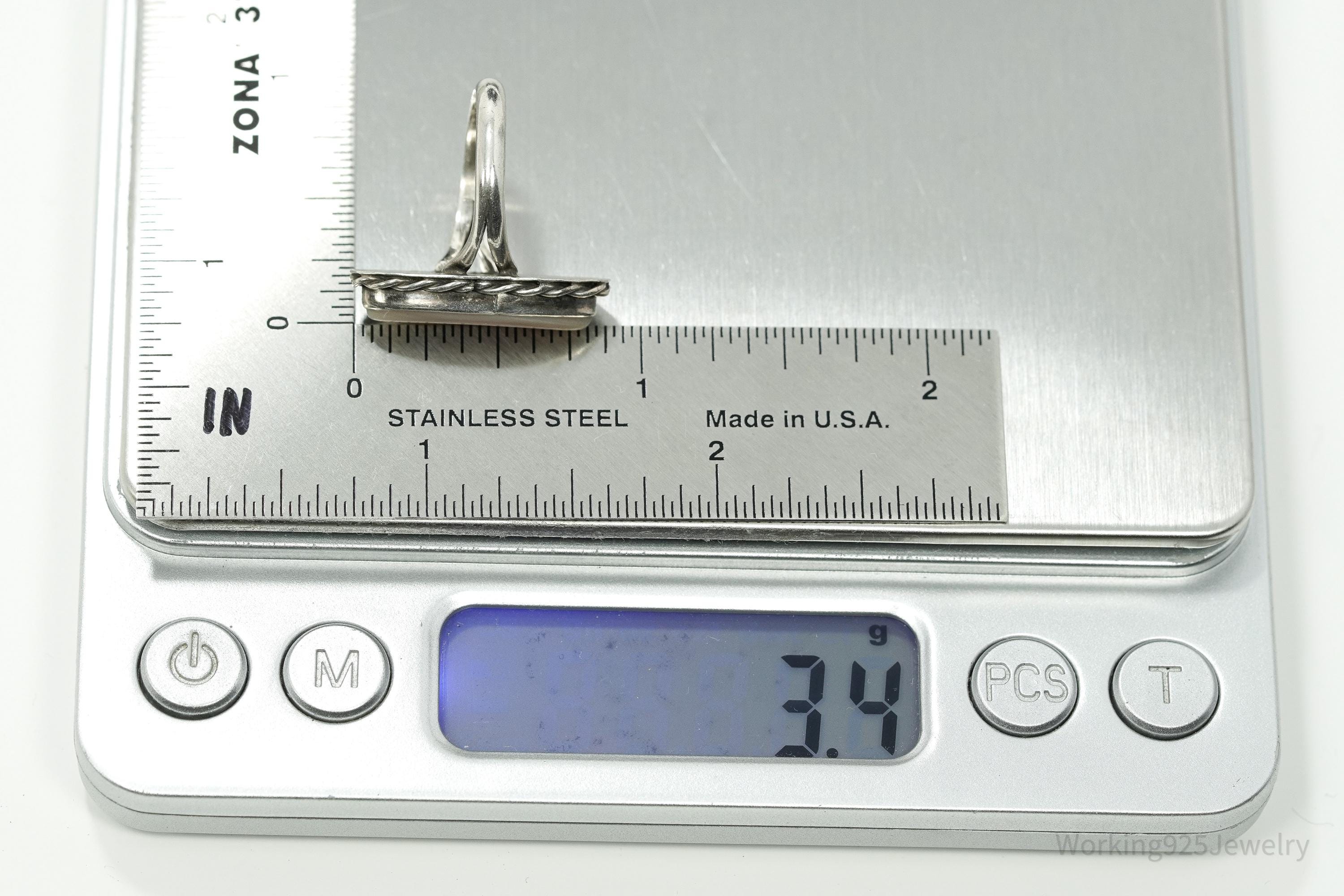 Vintage Native American Pink Mother Of Pearl Sterling Silver Ring Size 5