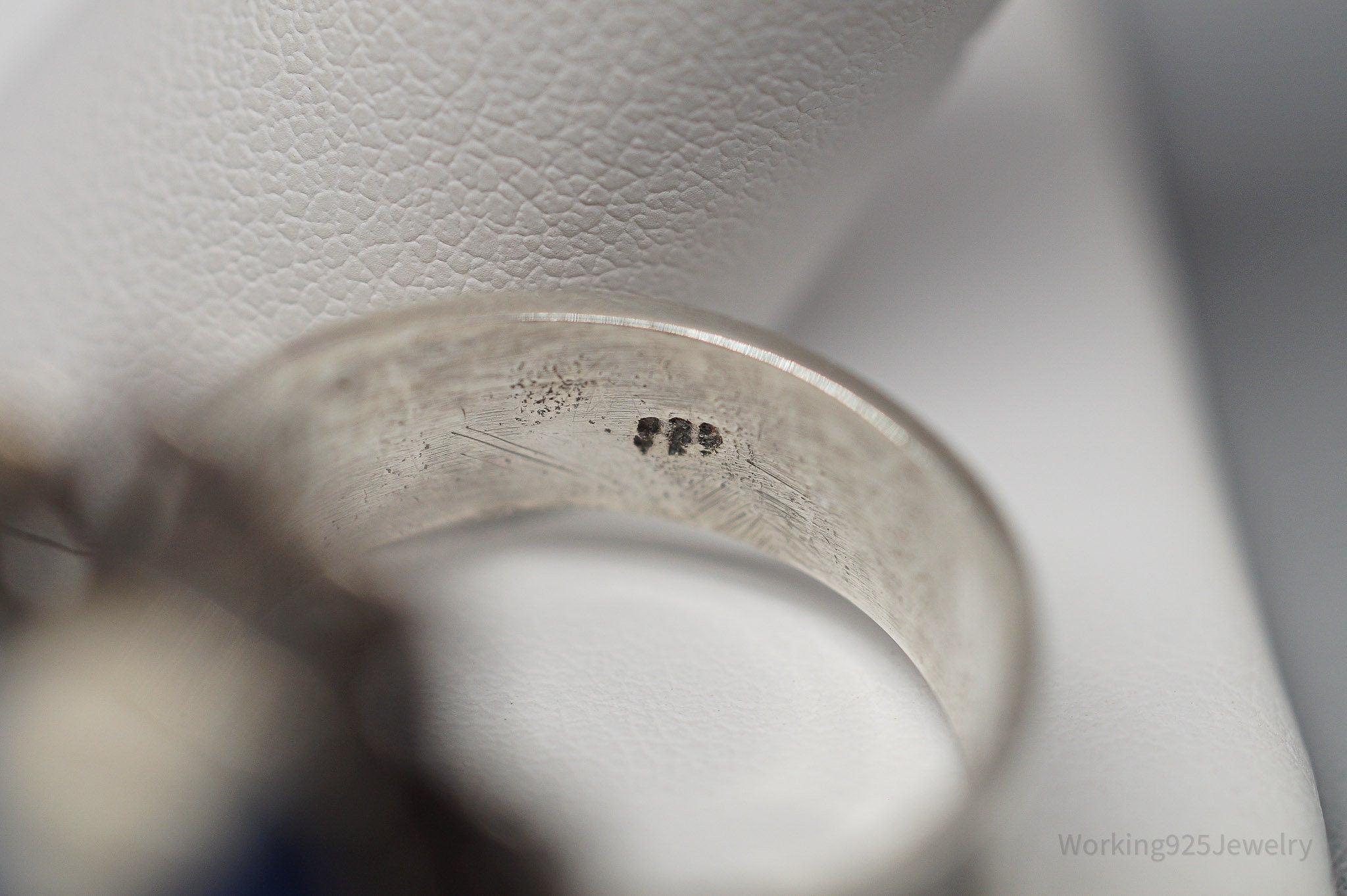 Vintage Carved Sodalite Aztec Mayan Mask Sterling Silver Ring Size 10.5