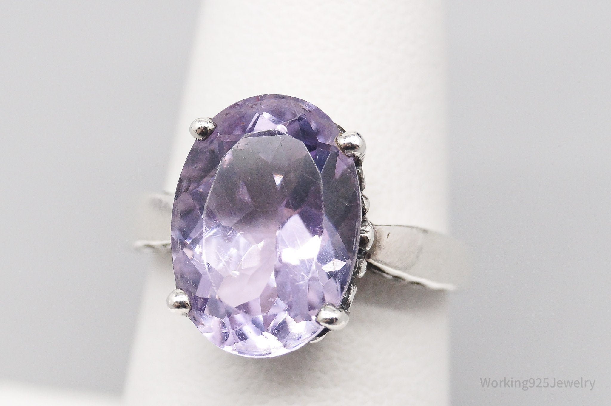 Vintage Designer KABANA Amethyst Sterling Silver Ring - Size 6.75