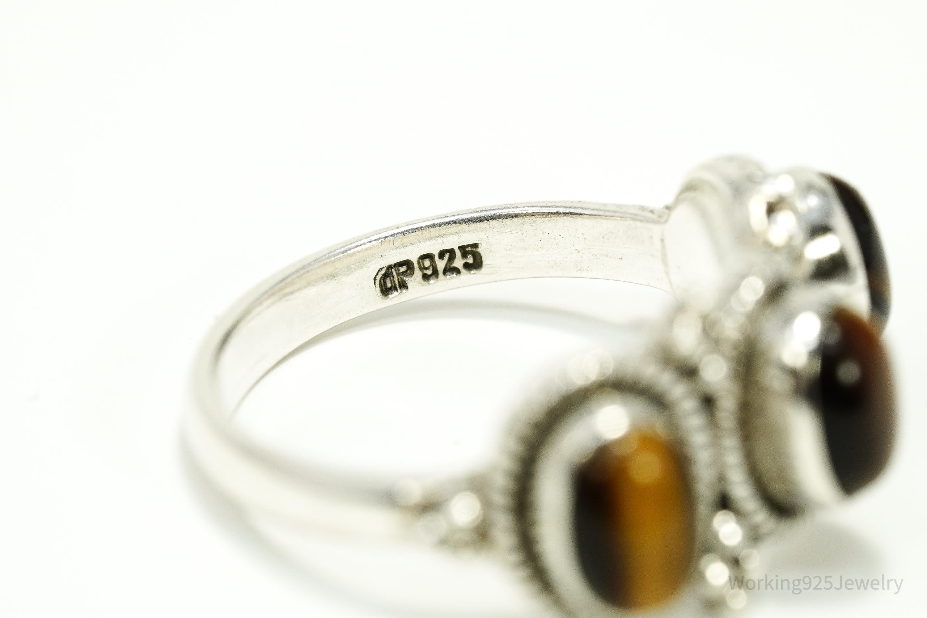 Vintage Doug Paulus Tigers Eye Western Style Sterling Silver Ring - Size 8