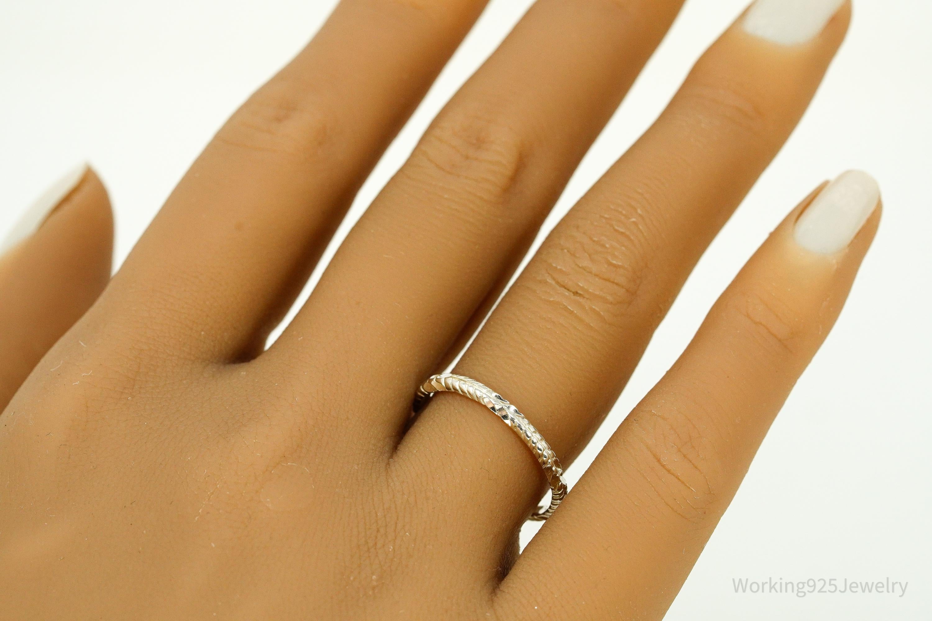 Vintage Braided Design Sterling Silver Band Ring Size 8.25