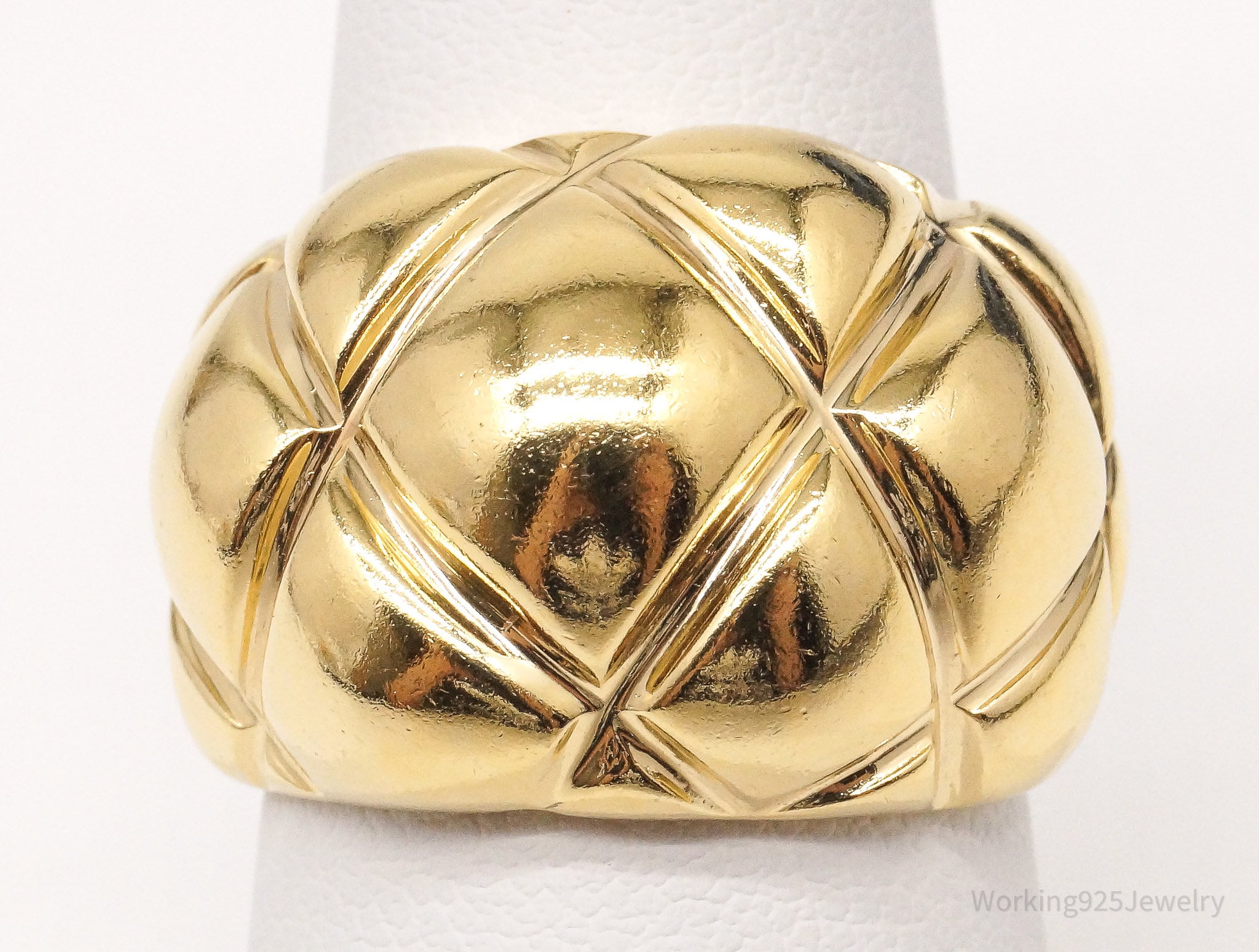 Vintage Italia Crea Yellow Gold Vermeil Sterling Silver Ring - Size 8