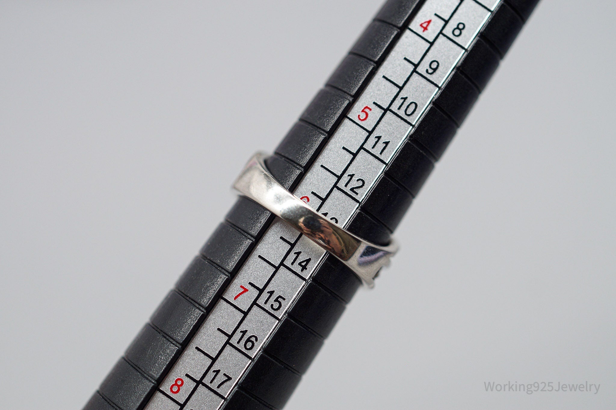 Vintage Garnet Sterling Silver Ring - Size 6