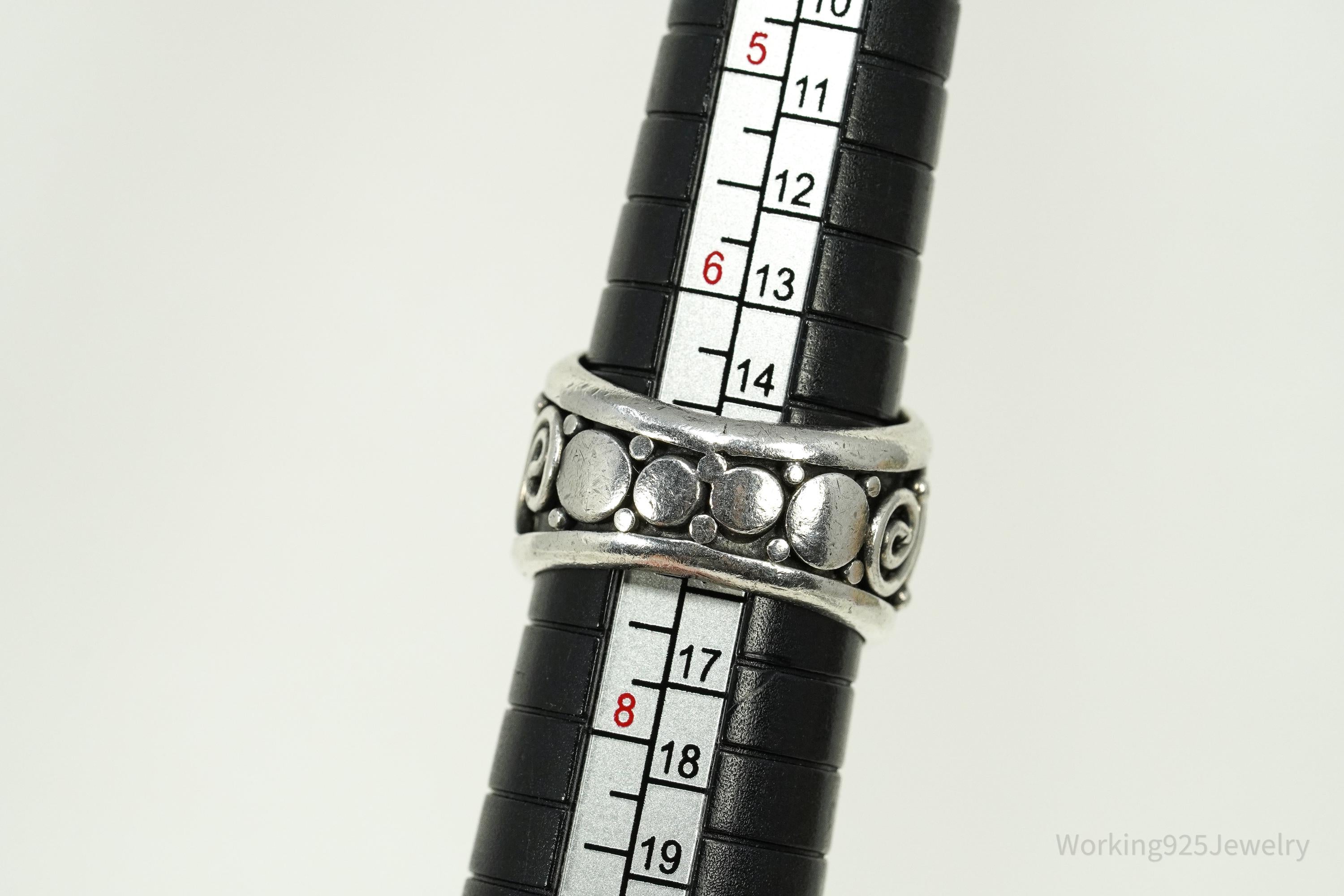 Vintage BA Suarti Bali Swirls Sterling Silver Ring Size 7.25