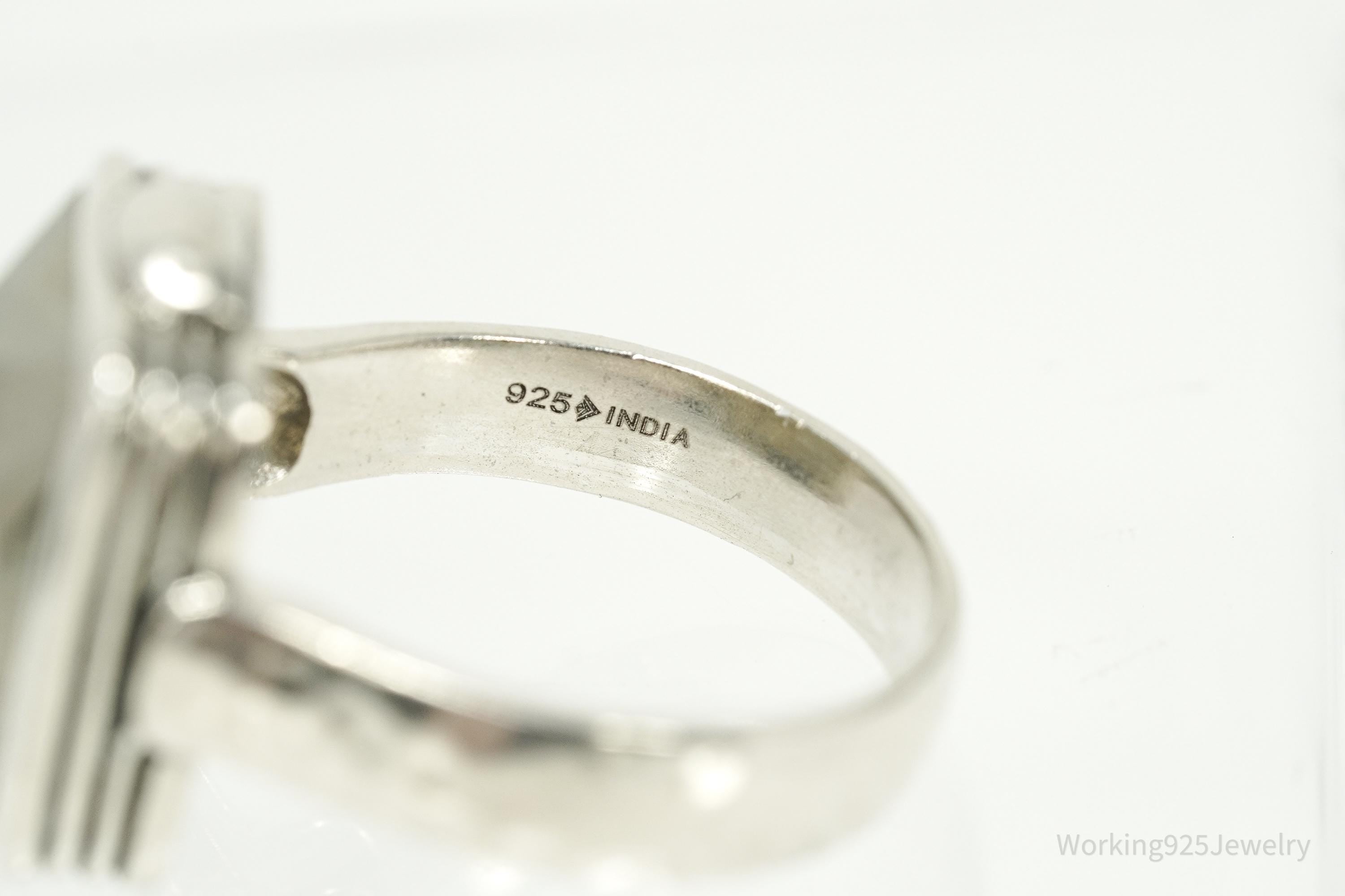 Vintage Designer Silpada Retired Pyrite Sterling Silver Ring - Size 11