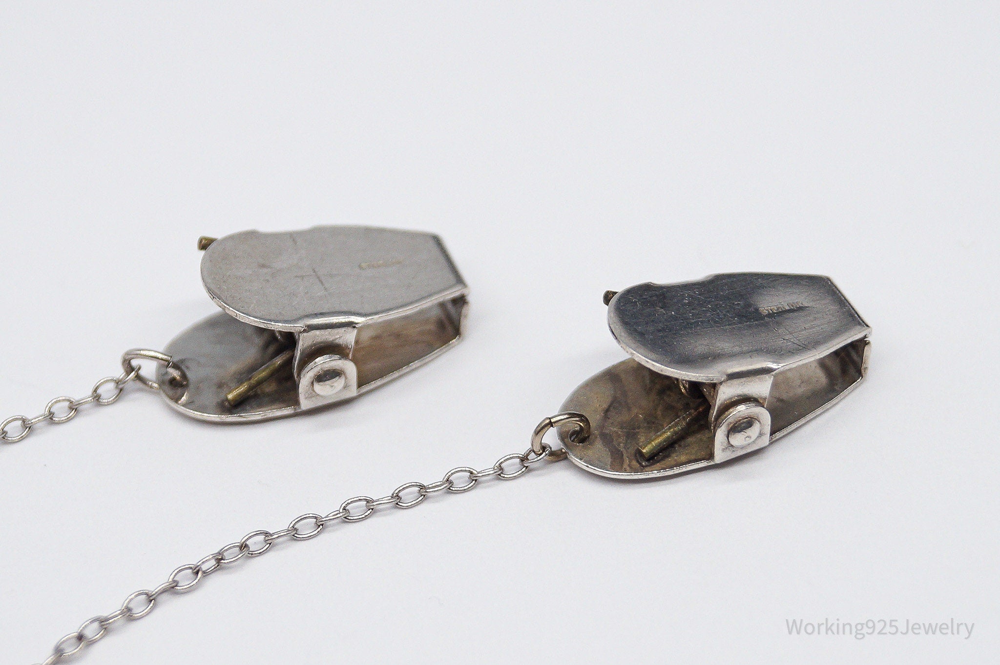 Vintage Leonore Doskow "BILLIE " Name Sterling Silver Sweater Clips