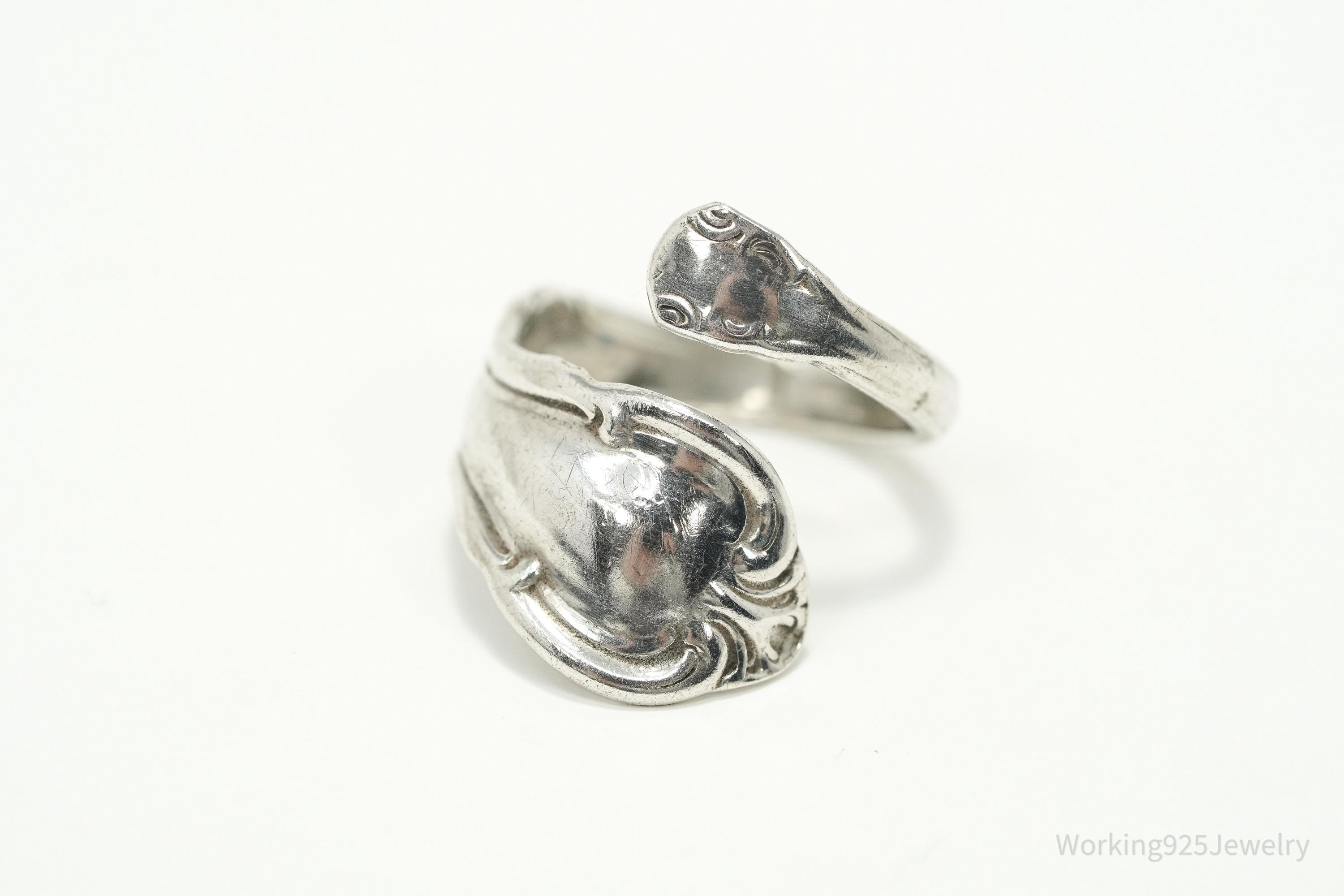 Vintage Cellini Sterling Silver Spoon Ring - Size 7