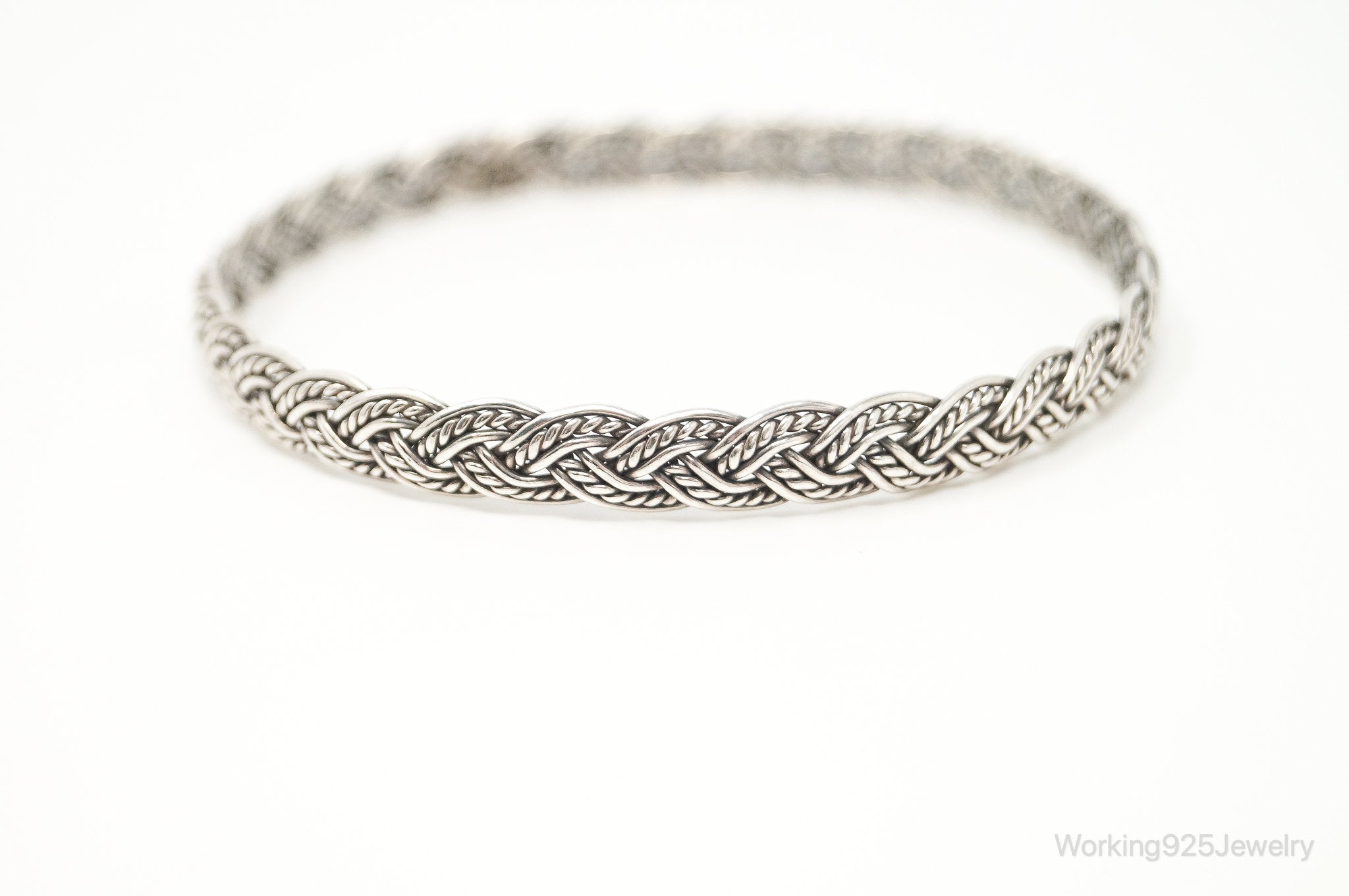 Vintage Rope Weave Braid Sterling Silver Bracelet