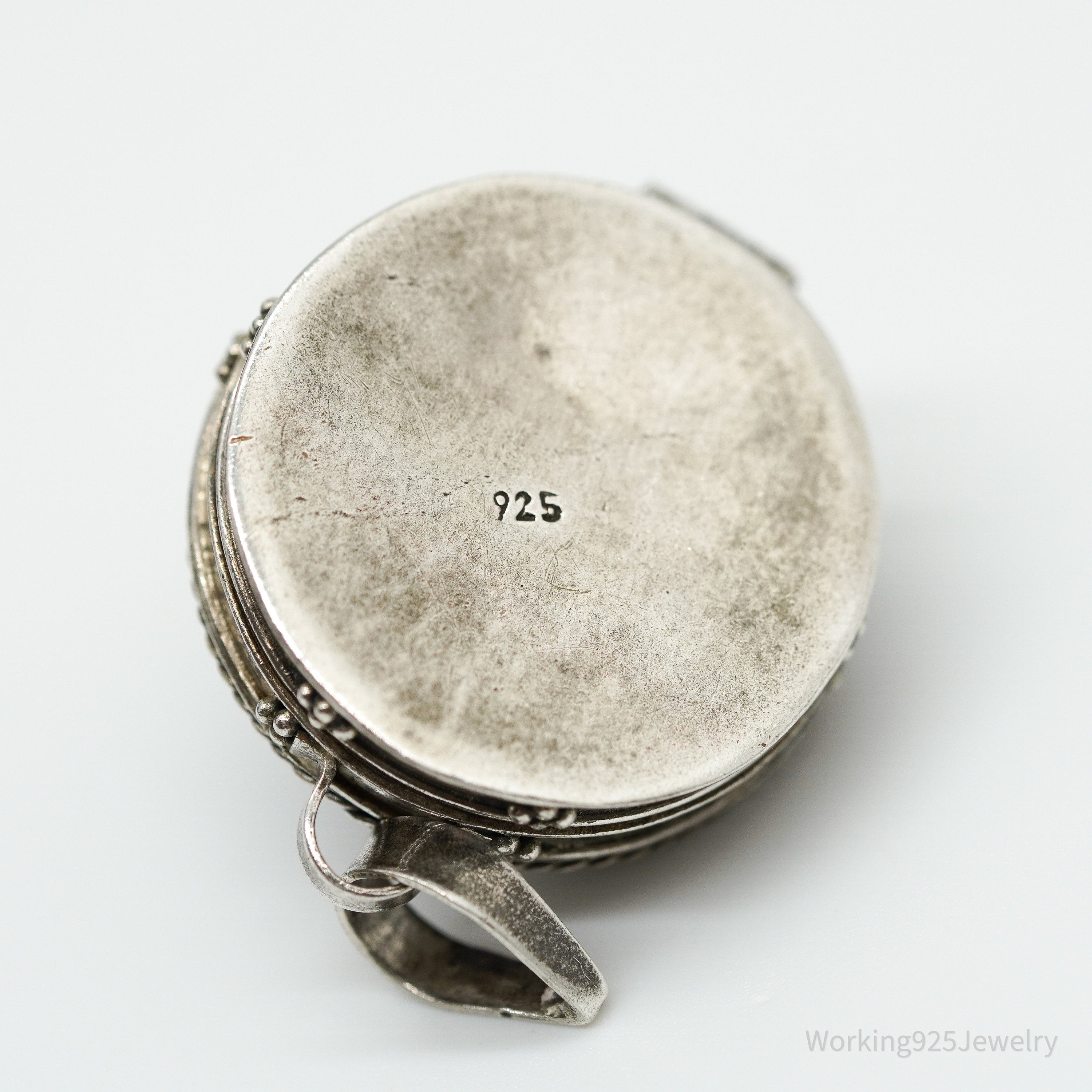 Vintage Lapis Lazuli Locket Silver Pendant