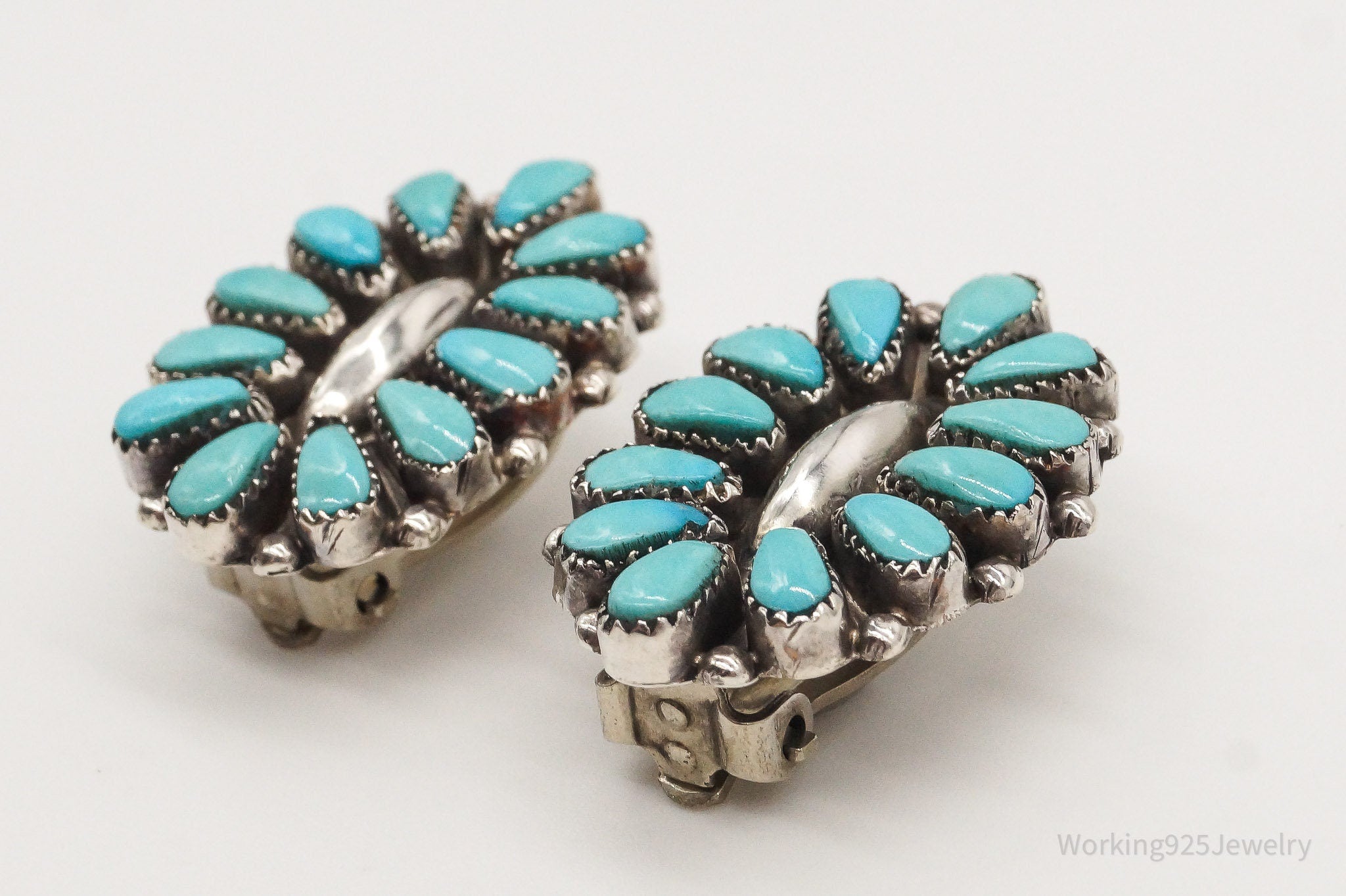 Vintage Native American Maryann & Felix Chavez Turquoise SterlingSilver Earrings