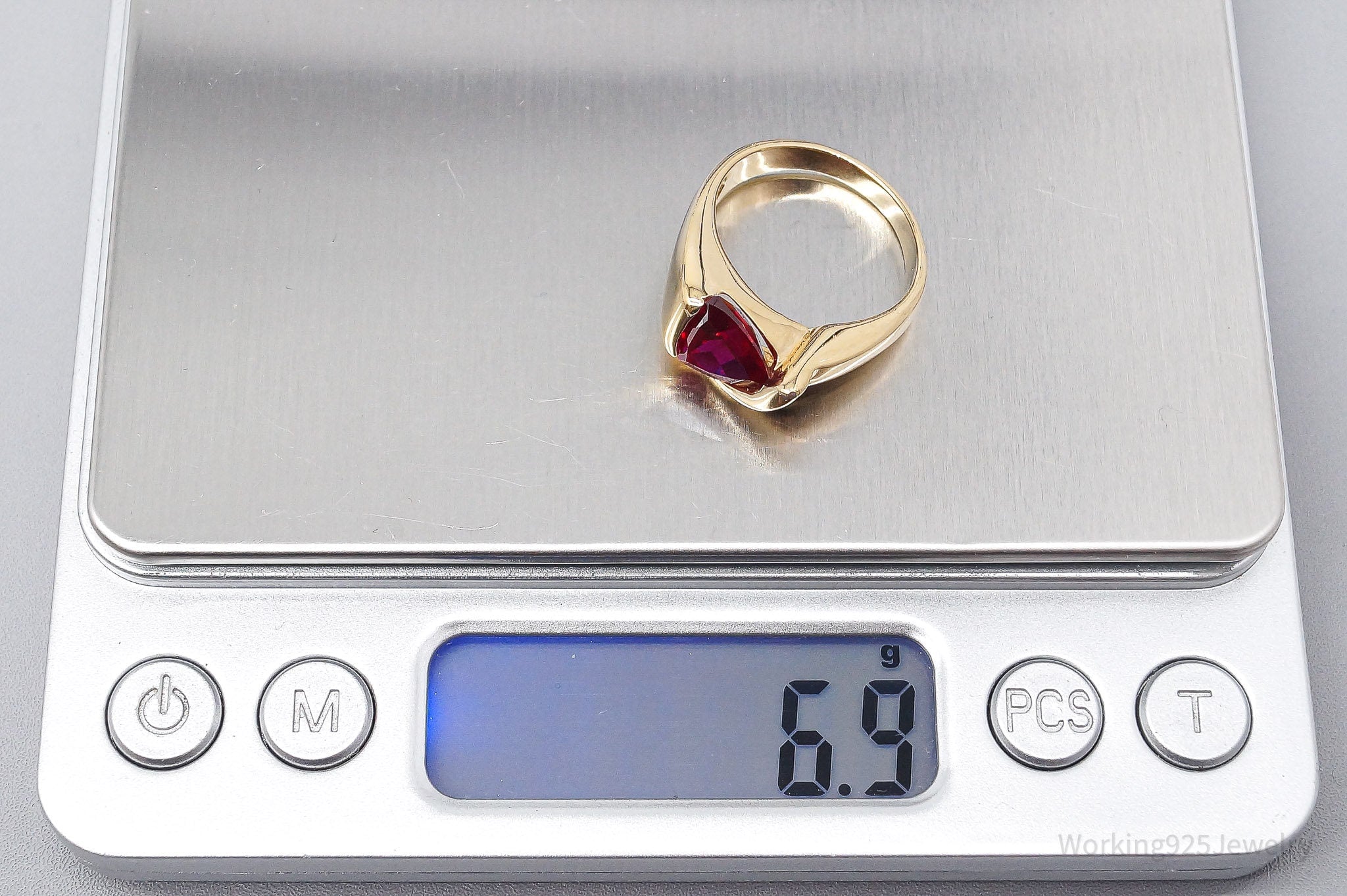 UTC Lab Ruby Gold Over Sterling Silver Ring - Size 7