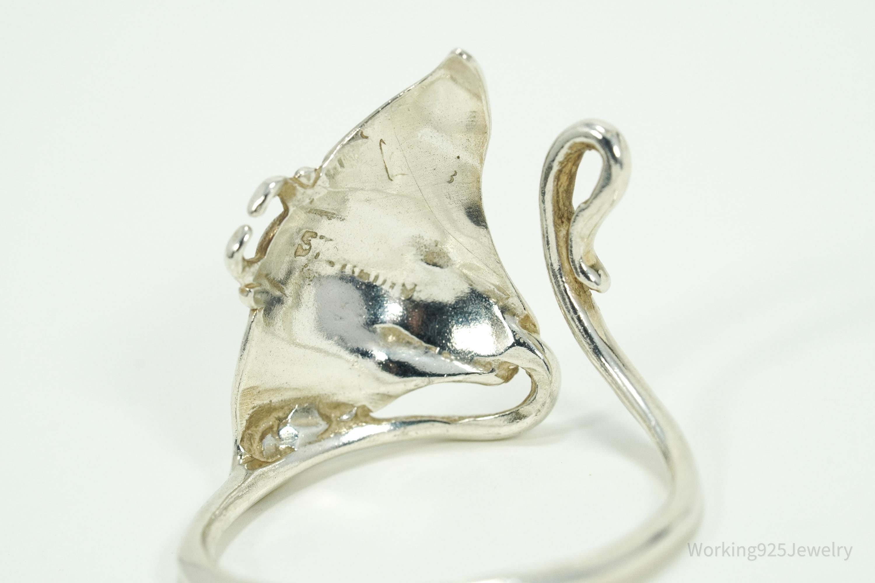 Vintage Stingray Sterling Silver Wrap Ring - Size 12