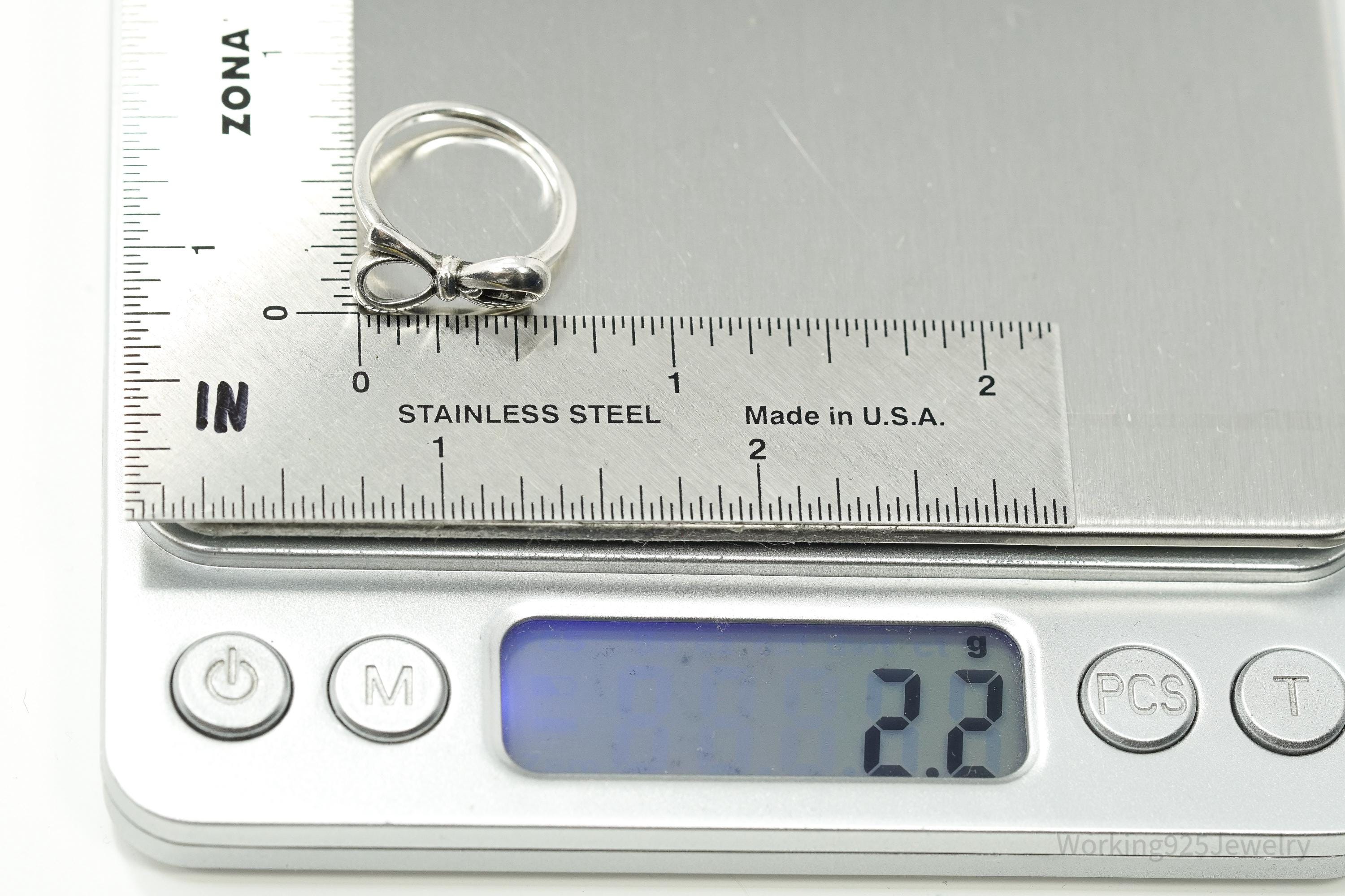 Vintage Bow Sterling Silver Ring - Size 5