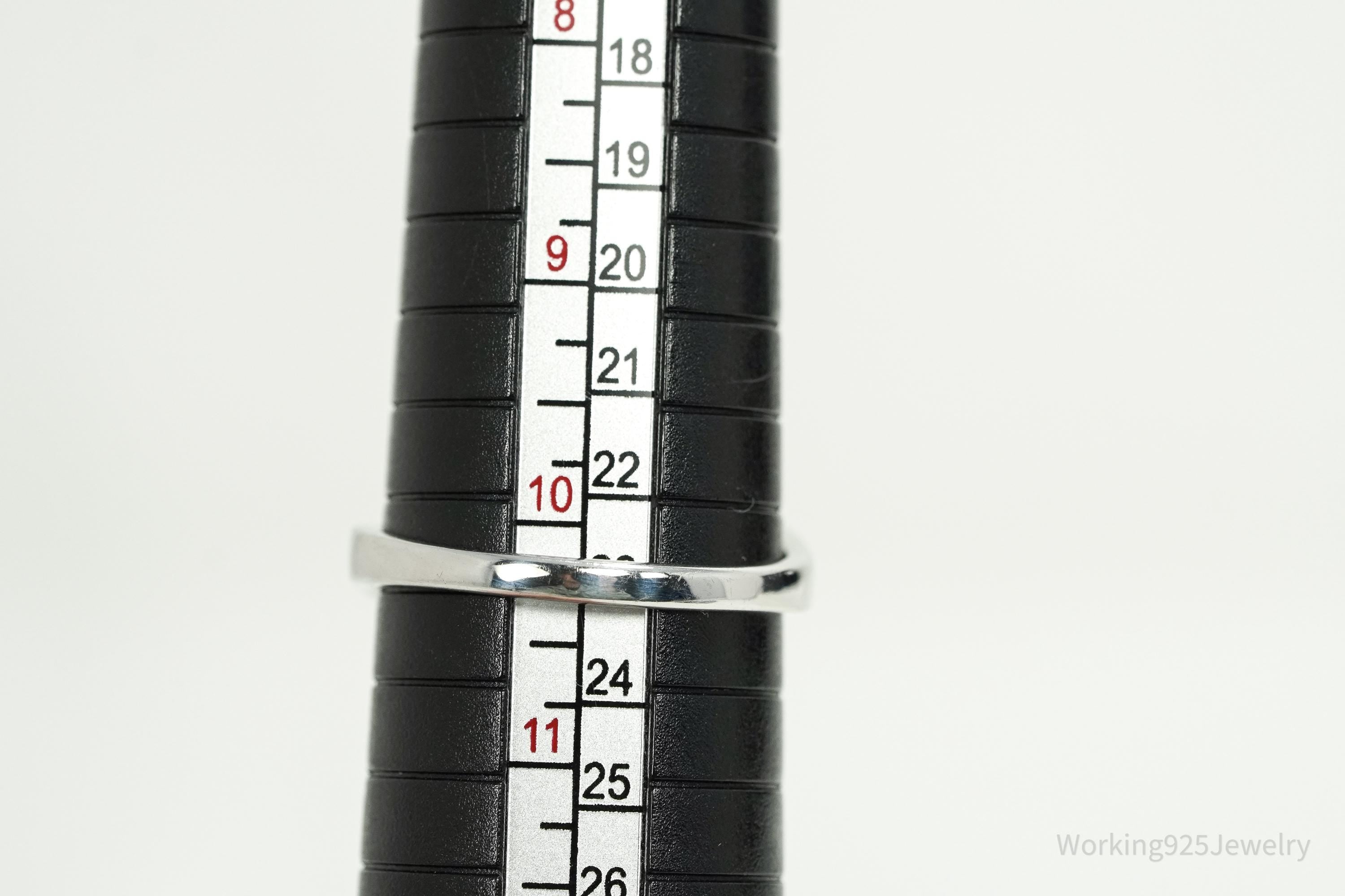 Designer JS Tanzanite & Diamond Sterling Silver Ring Size 10.25