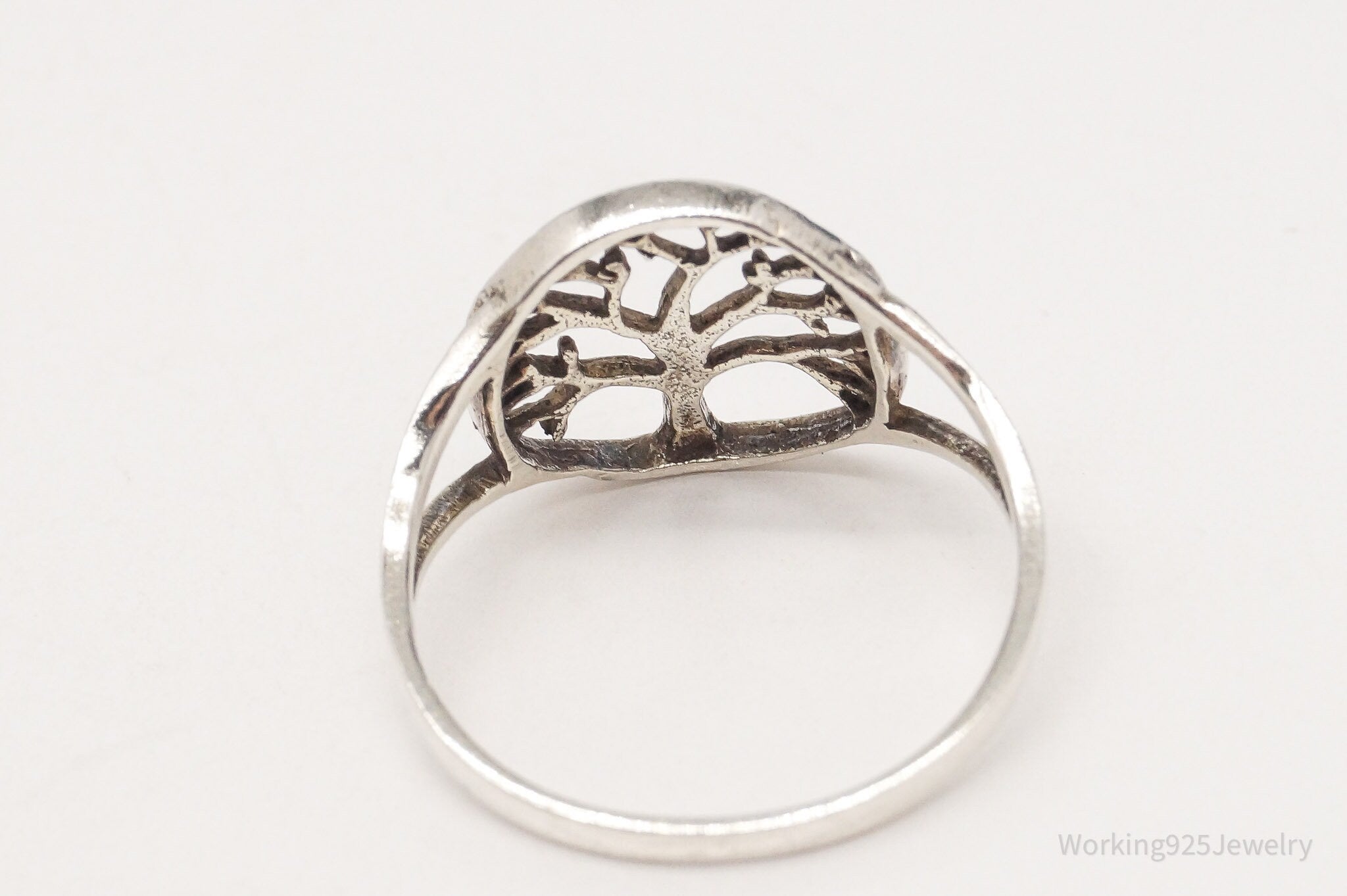 Vintage Tree Of Life Sterling Silver Ring - Size 10