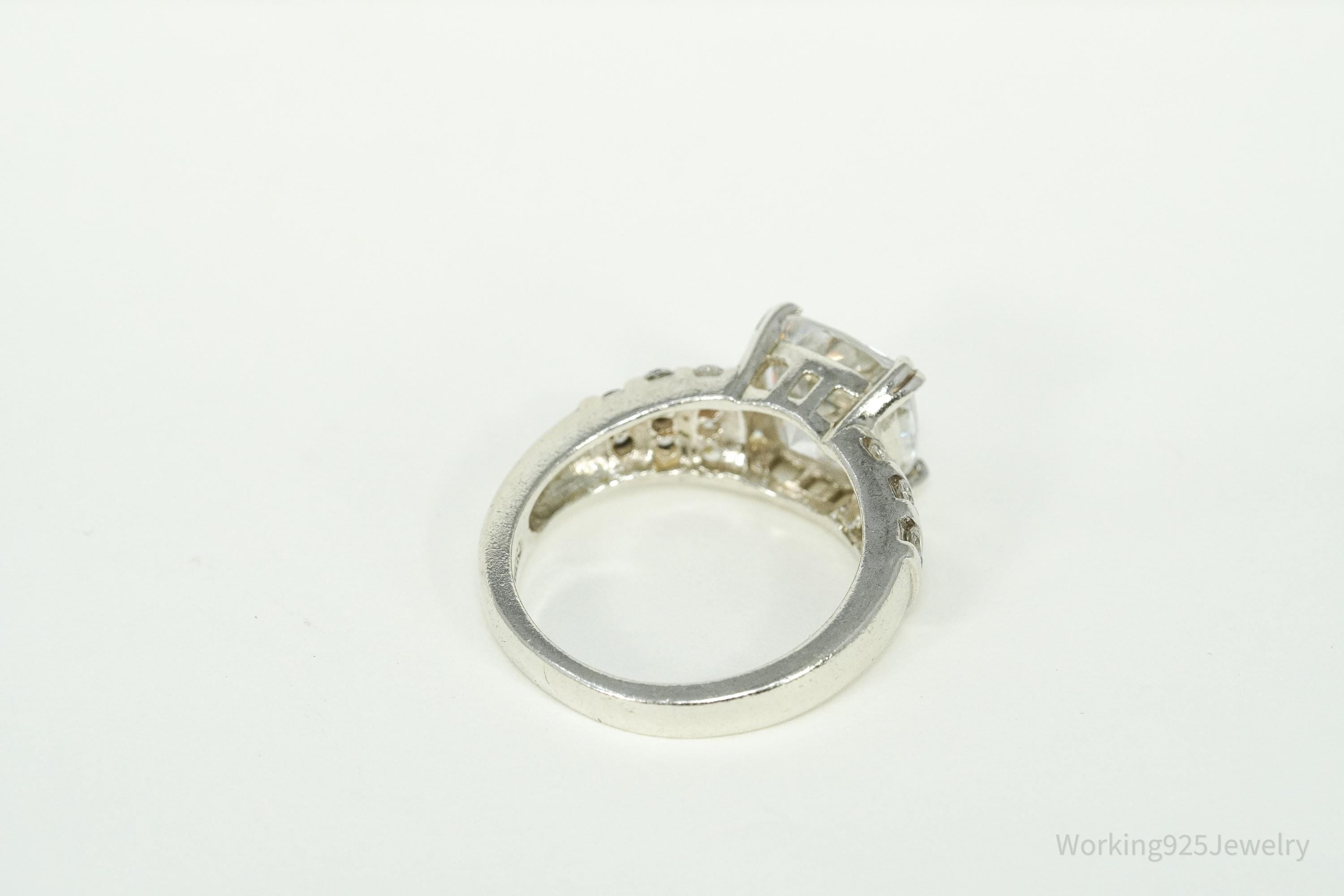 Vintage Diamonique Cubic Zirconia DQCZ Sterling Silver Ring - Size 6.75