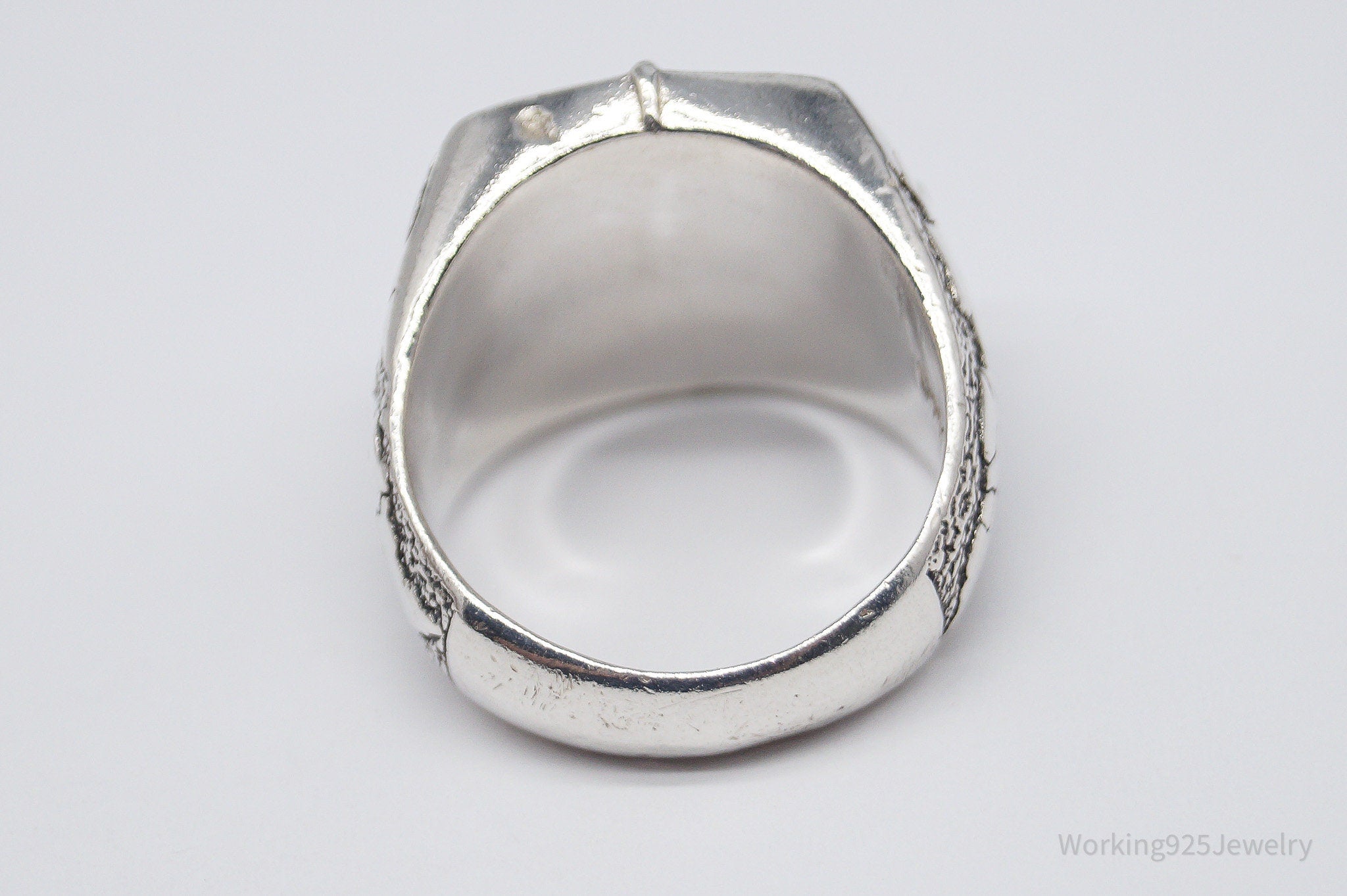 Vintage Nautical Style Compass Sterling Silver Ring - Size 11