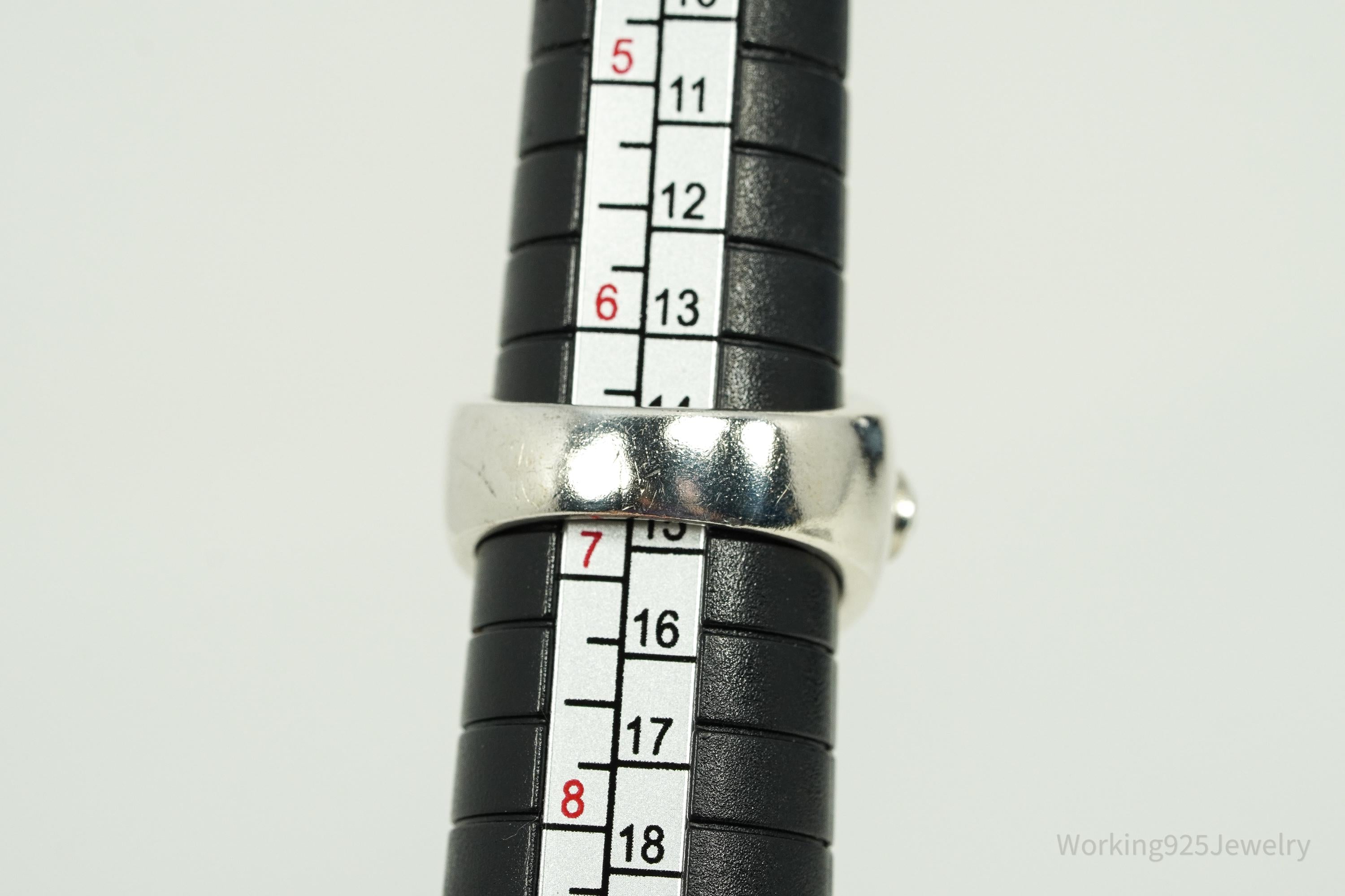 Vintage 1988 Queen Elizabeth II Isle of Man Coin Sterling Silver Ring - Size 6.75