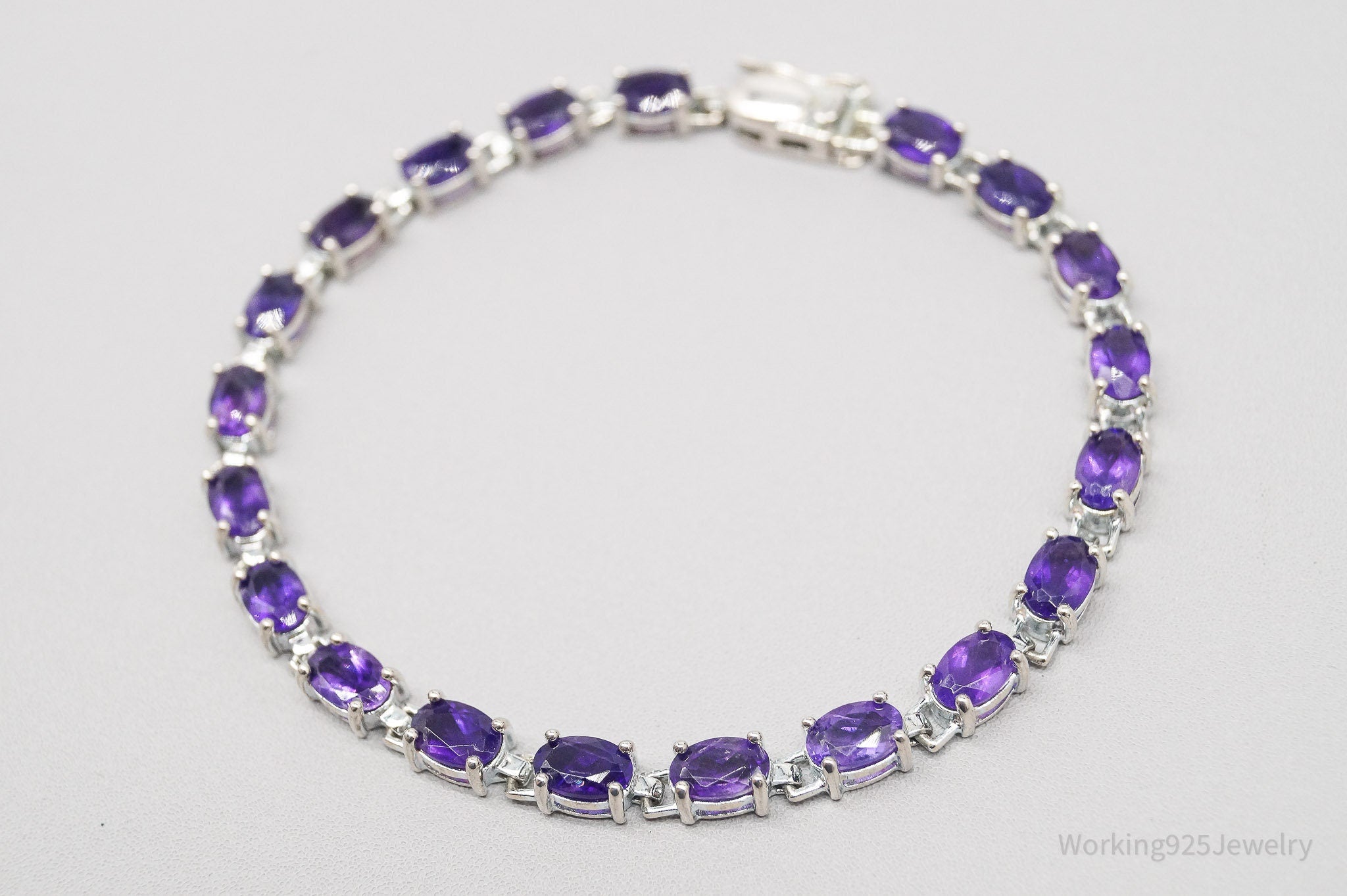 Vintage Designer Ross Simons Amethyst Sterling Silver Bracelet