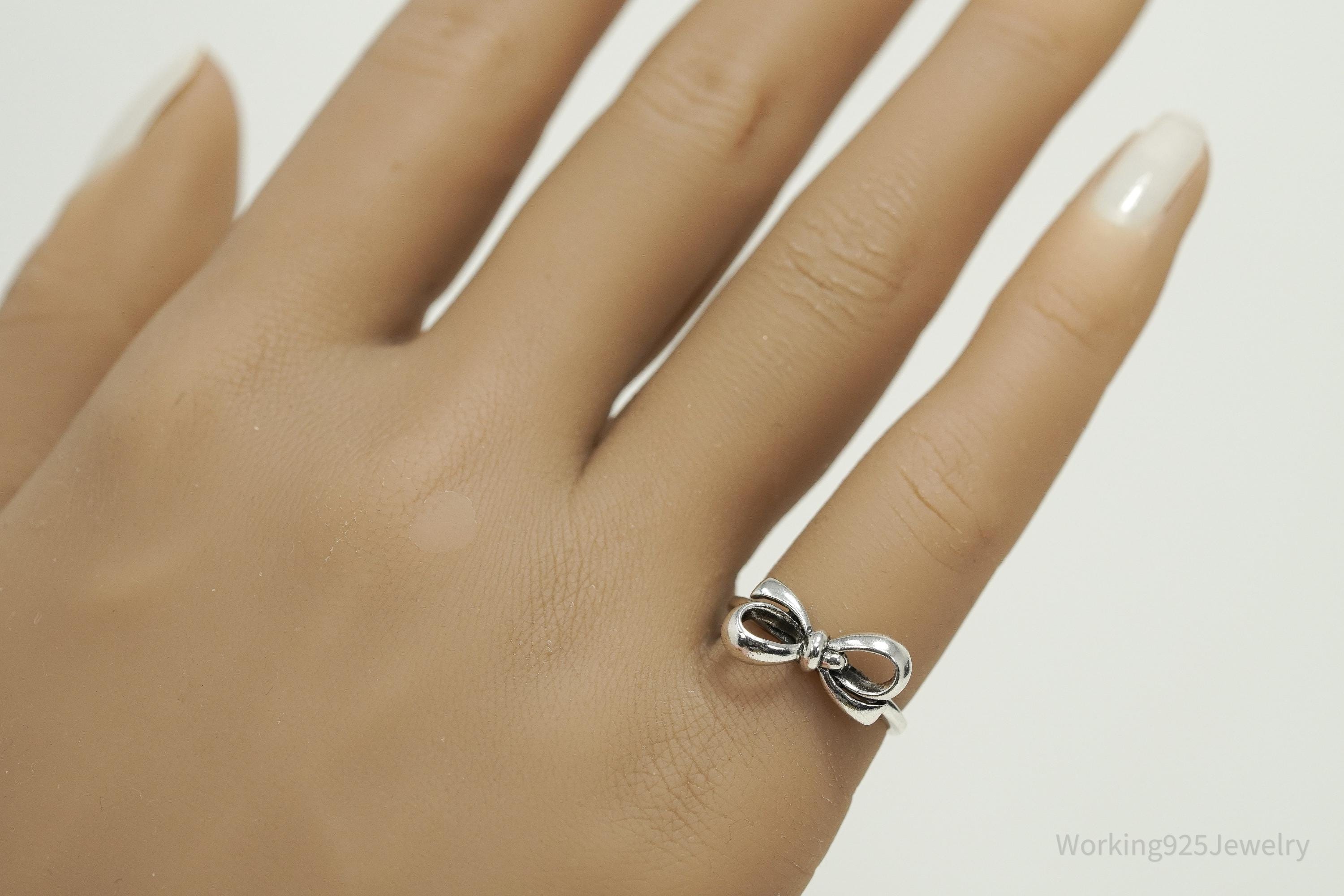 Vintage Bow Sterling Silver Ring - Size 5
